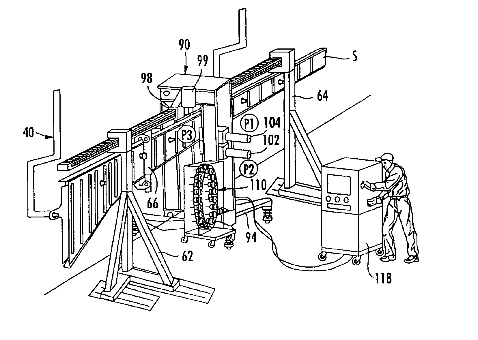 Manufacturing system for aircraft structures and other large structures