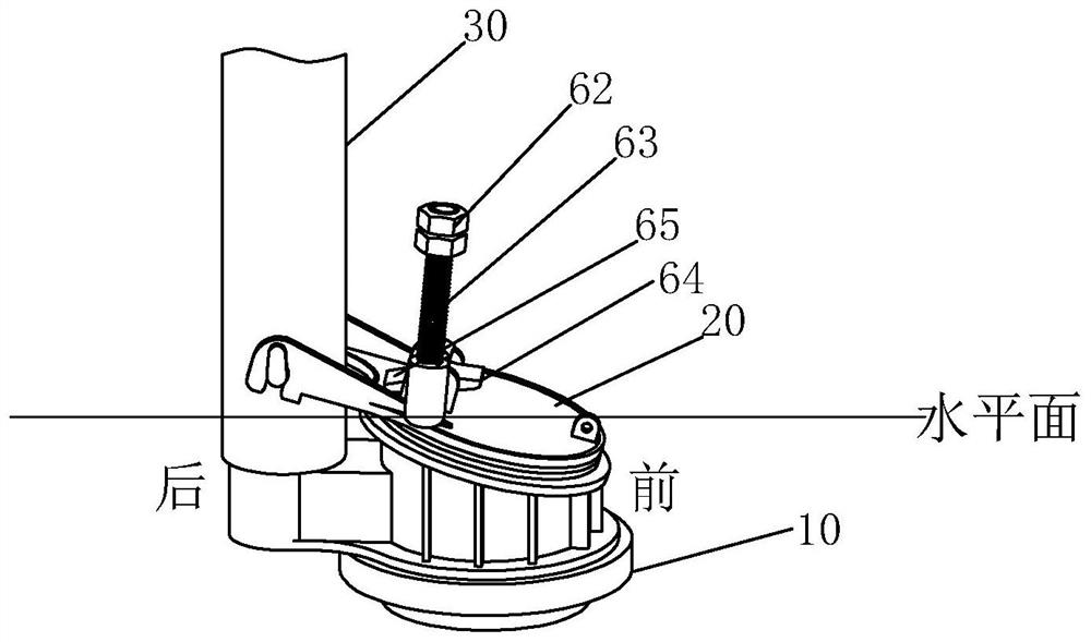Double-gear flapper type drain valve and water tank device