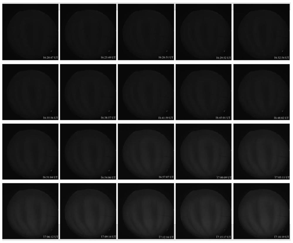 Ionized layer plasma bubble airglow image automatic processing method and device