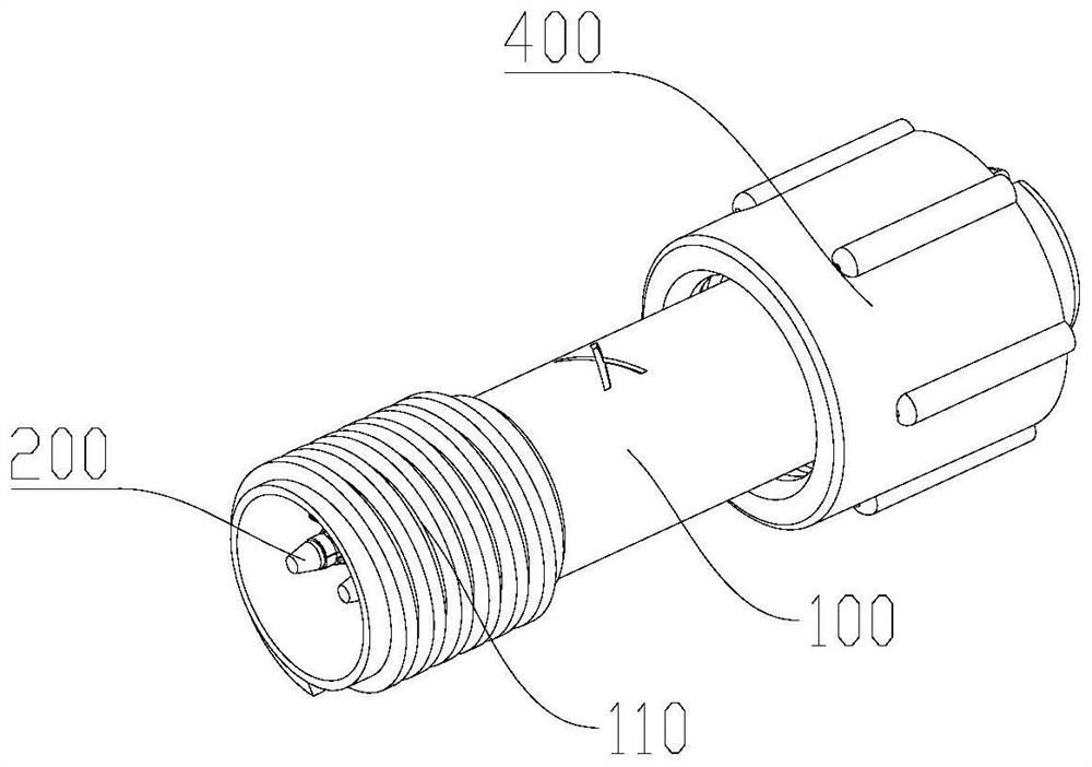 Male and female end adapter of electric connector