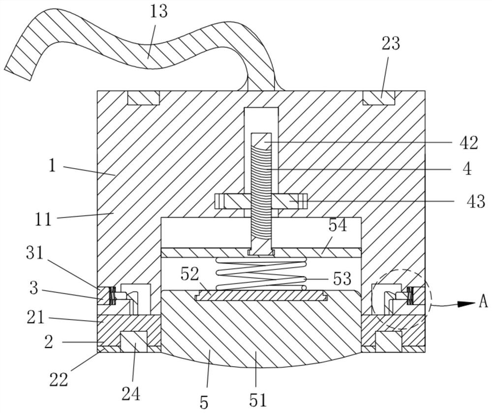 Heart color ultrasound probe capable of avoiding excessive pressing and implementing intelligent positioning