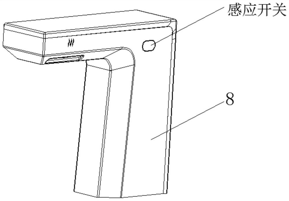 Induction side air outlet drying faucet