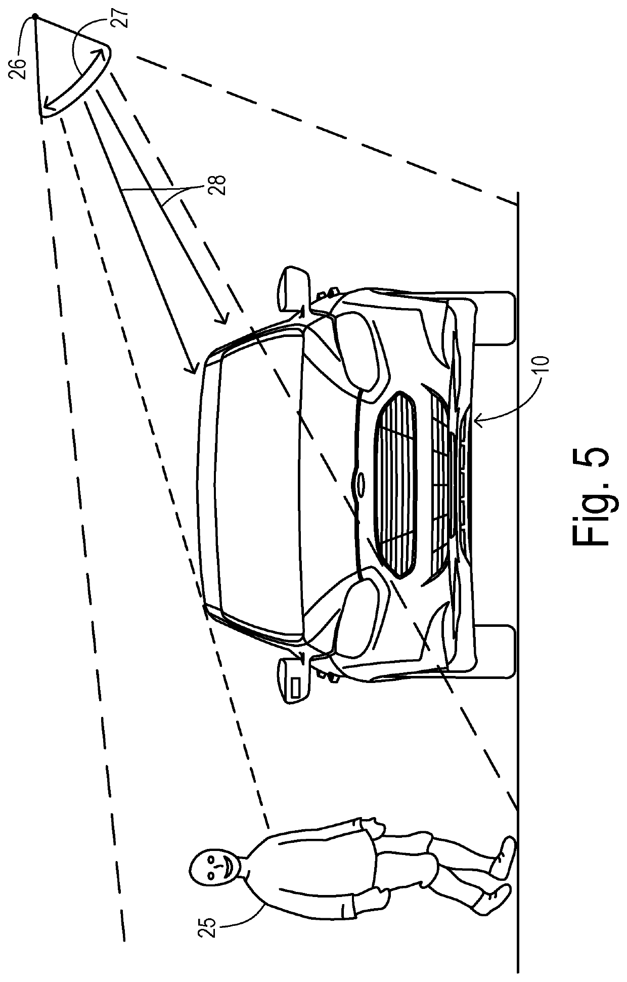 Adaptive transparency of virtual vehicle in simulated imaging system