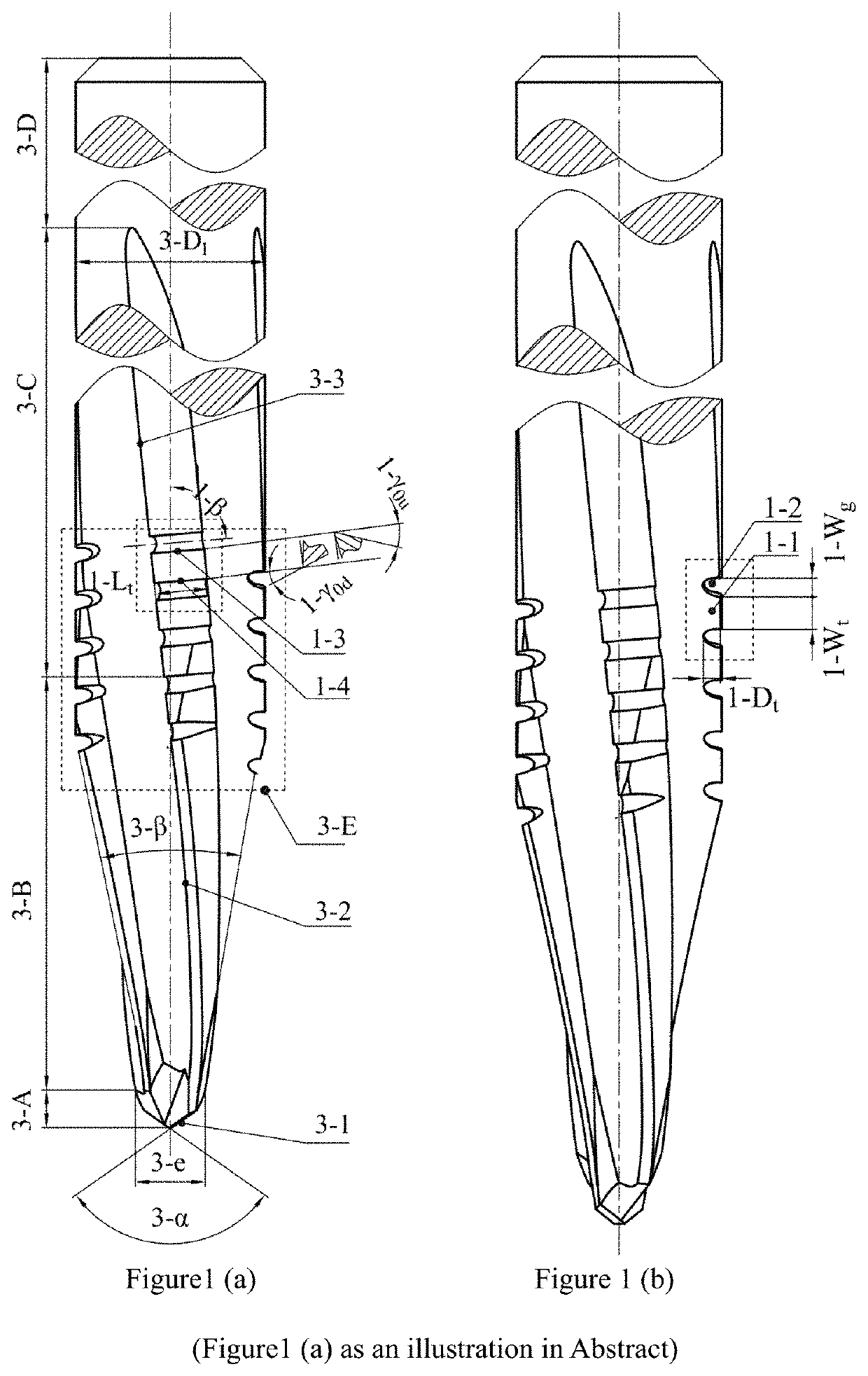 Sawtooth structure with reversed cutting function and its drill series