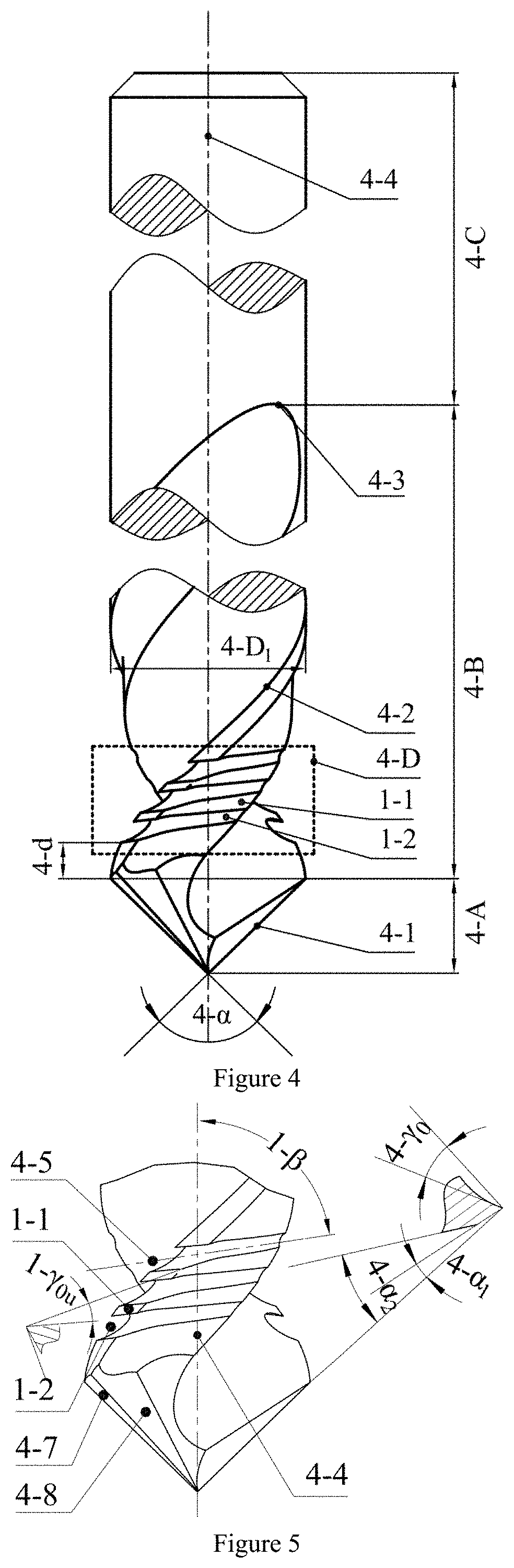 Sawtooth structure with reversed cutting function and its drill series