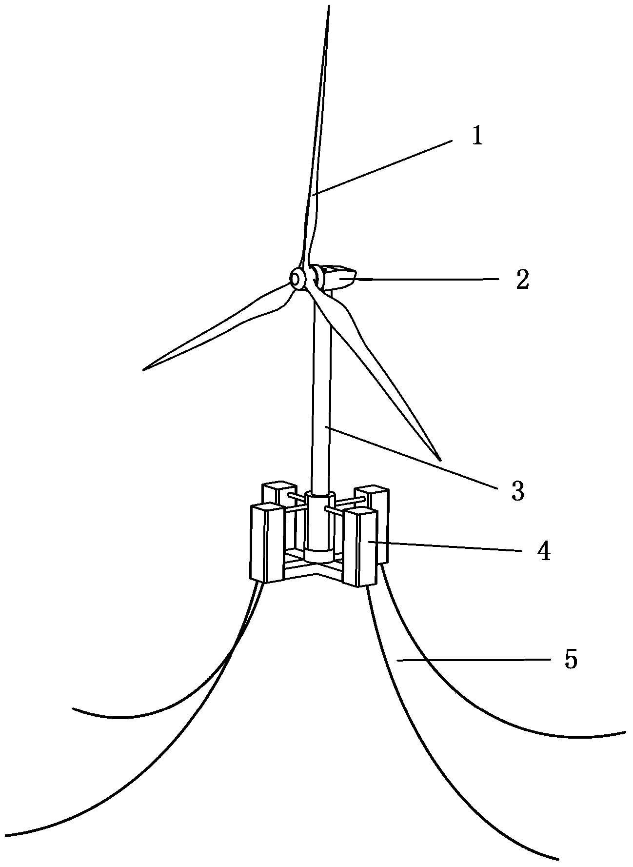 Stabilizing device, floating foundation and offshore wind power generator