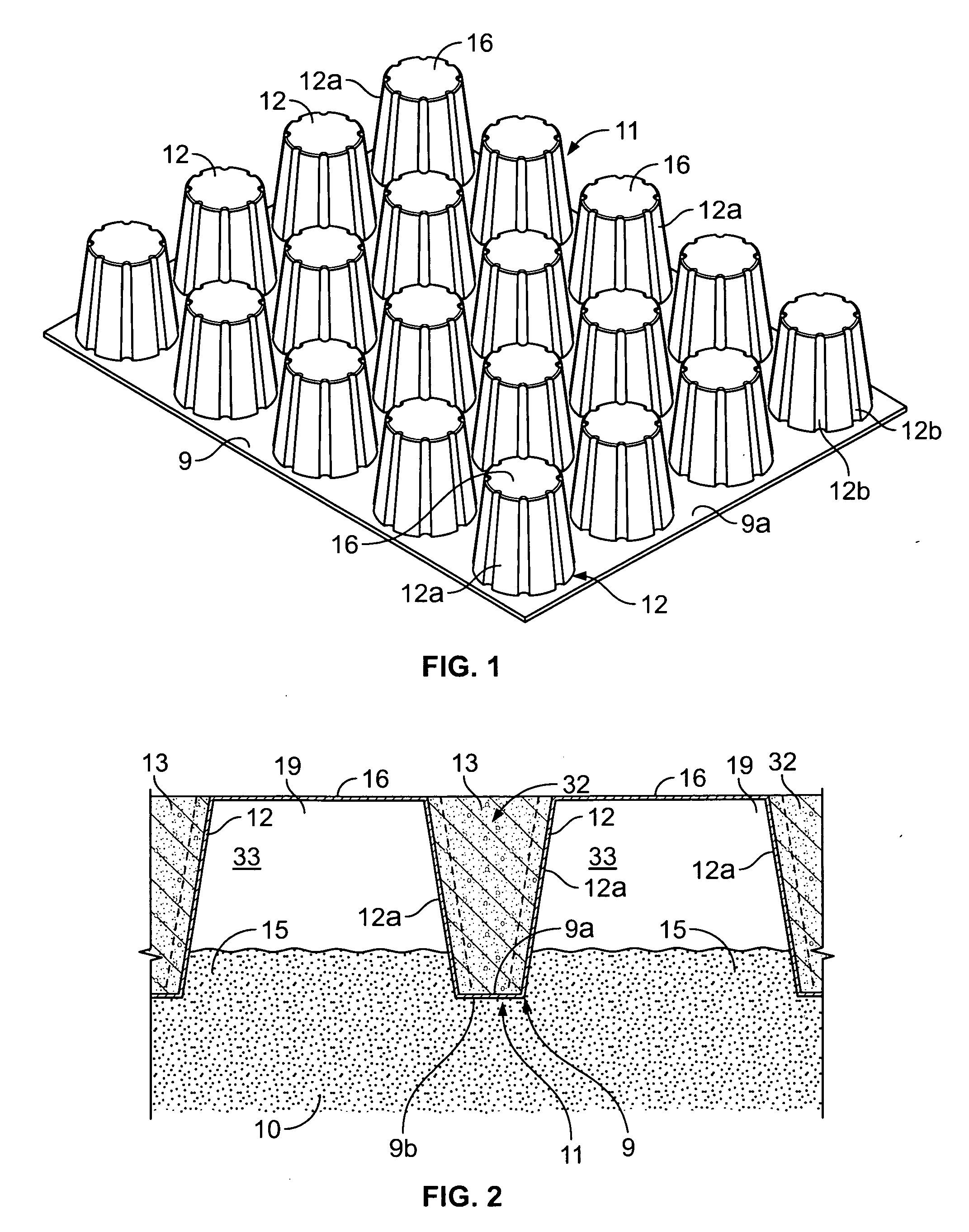 Former for pavement-like sites, method of making same, method of using same, and resulting pavement-like site