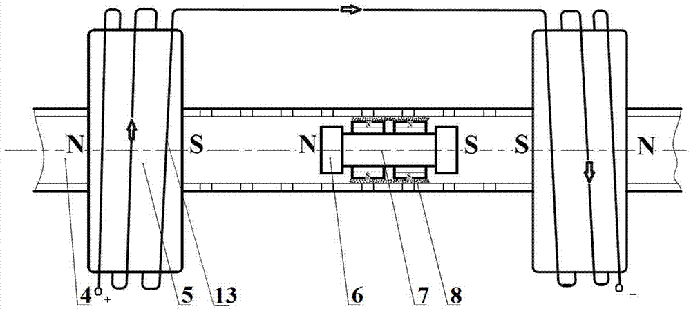 A device suitable for high-efficiency finishing of the inner surface of a non-magnetic workpiece