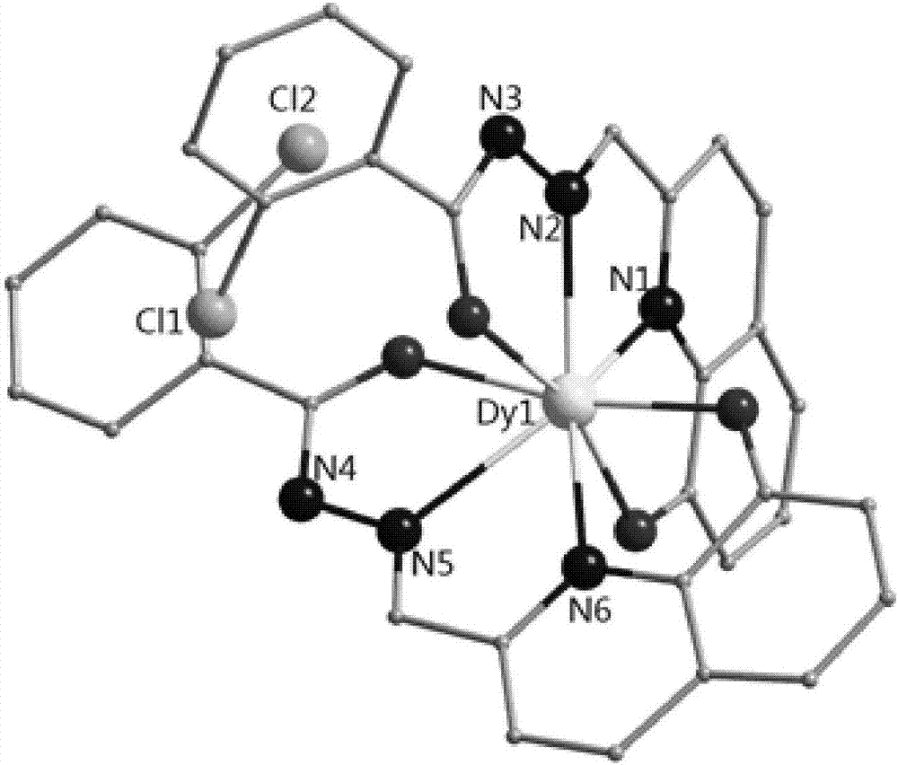 Dysprosium complex constructed by taking 8-hydroxyquinoline hydrazone derivative as well as synthesis method and application of dysprosium complex