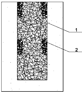 High-polymer gravel segmented retaining-wall water-permeable pile and construction technique thereof