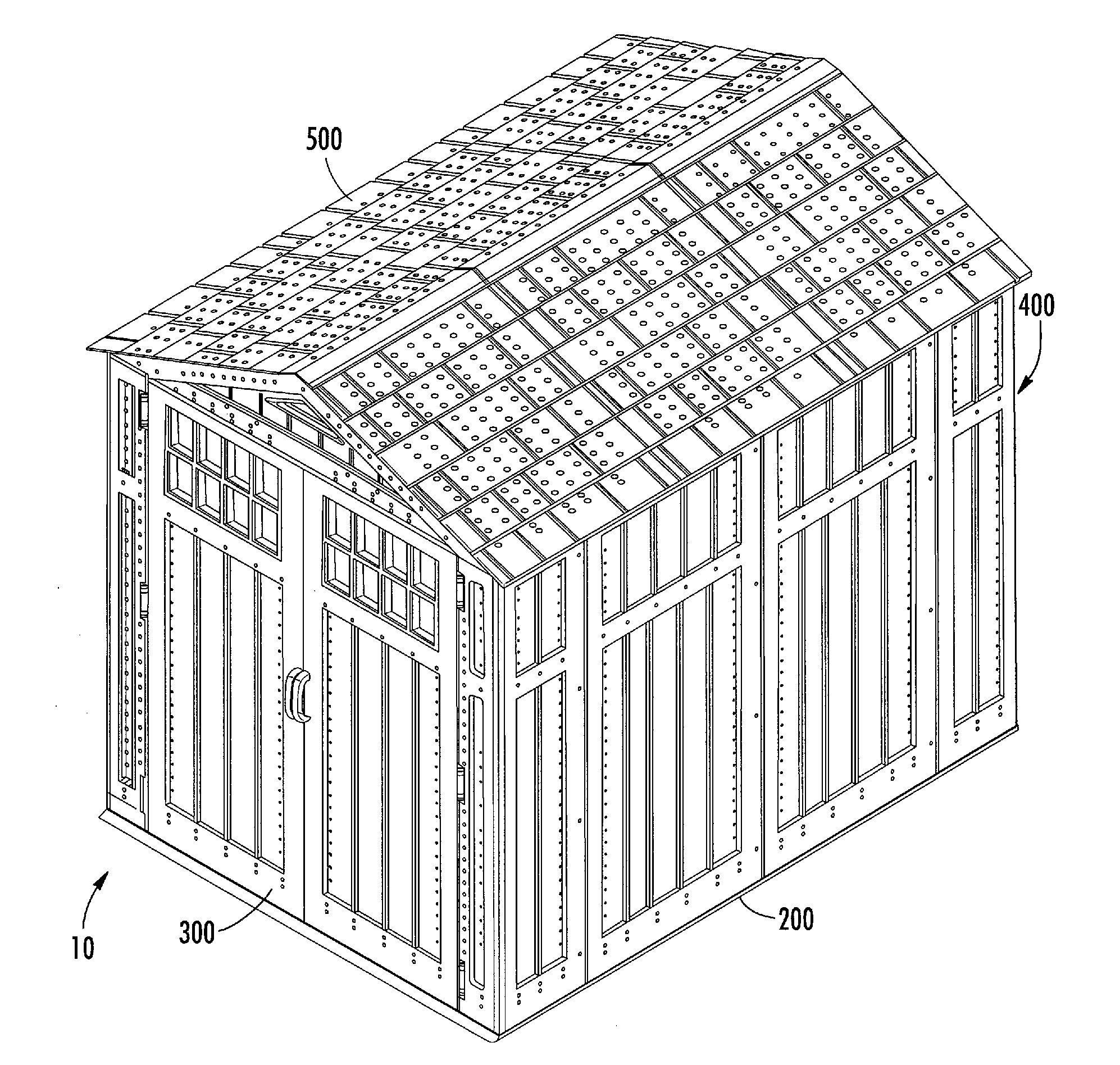 Modular blow molded shed