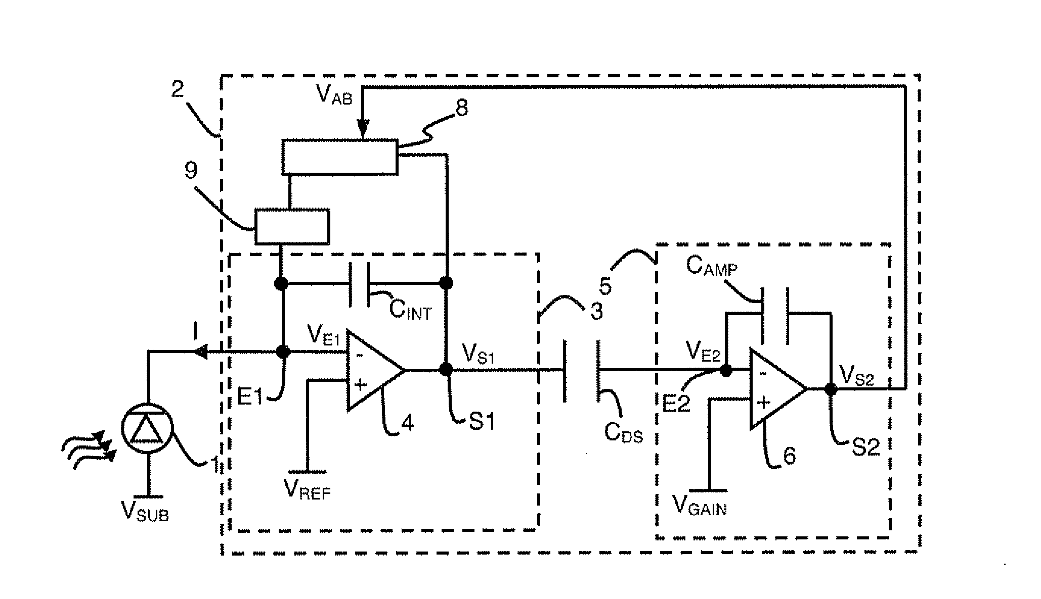 Detection circuit with correlated double sampling with improved Anti-blooming circuit