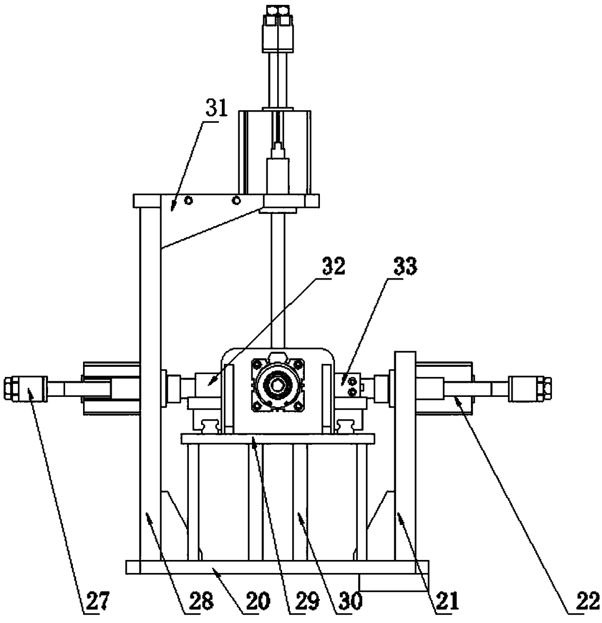 Transverse high-efficiency press fitting machine for automotive heat dissipator