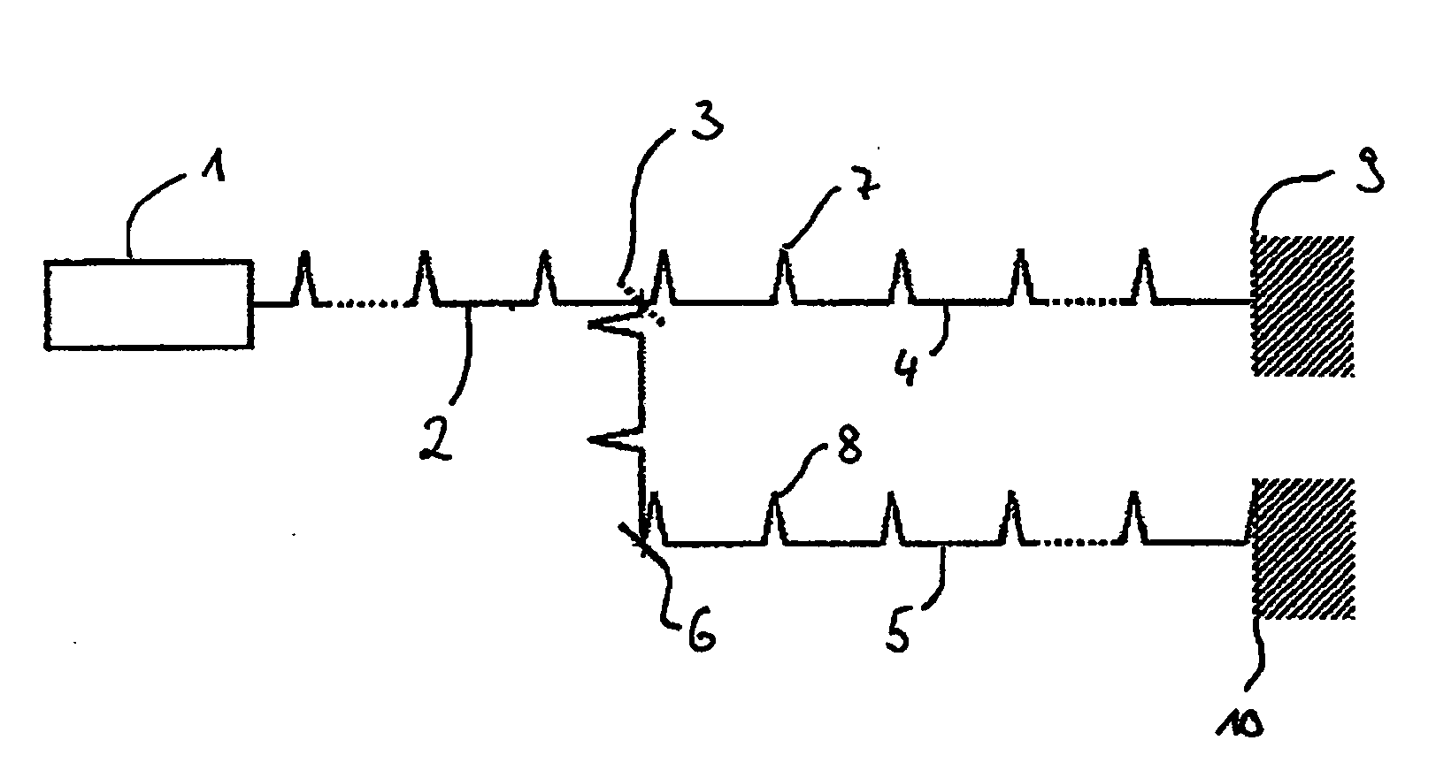 Method for generating two optical pulses with a variable, time pulse interval