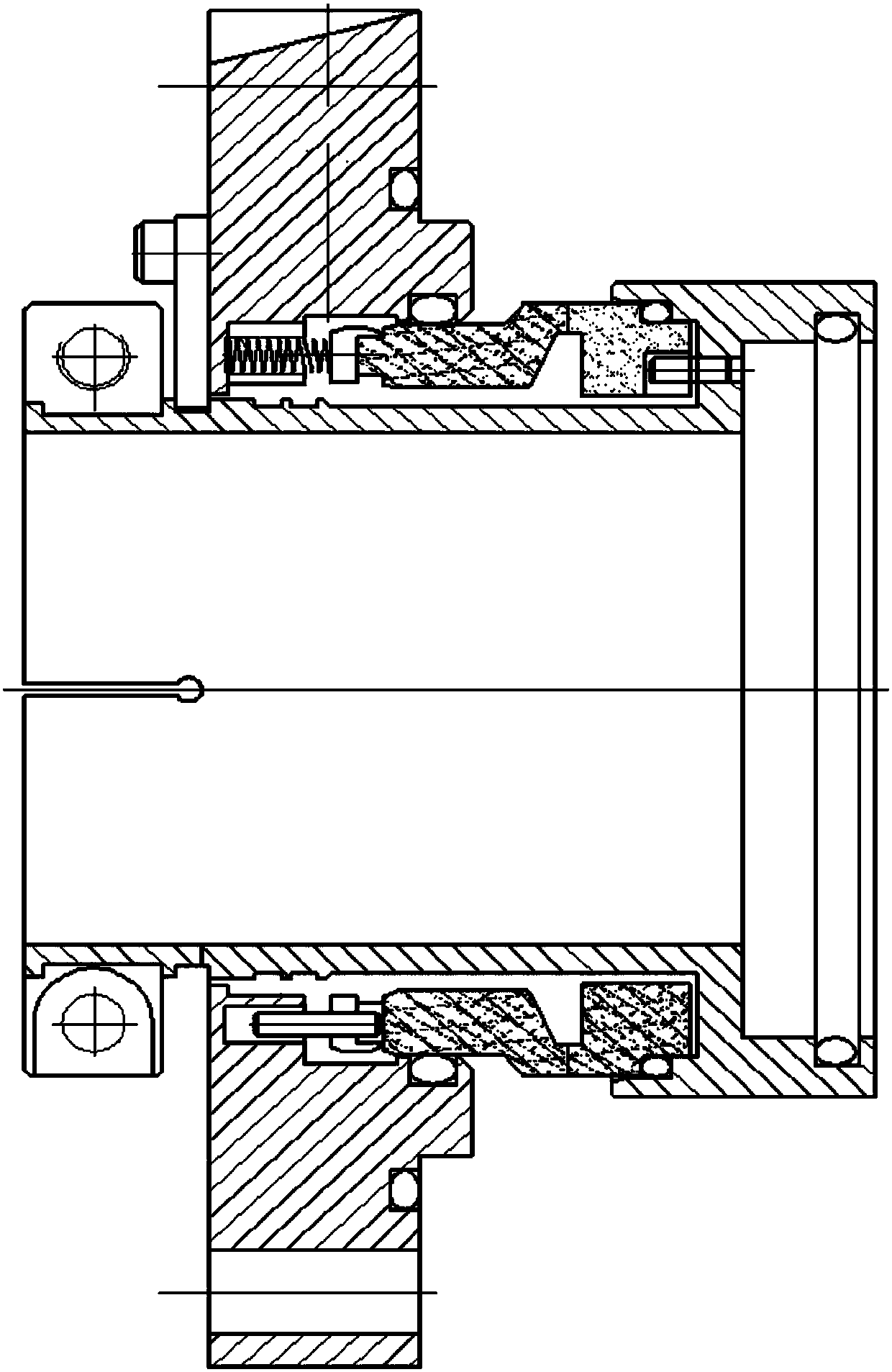 Pump shaft sealing structure with wearing clearance compensation function