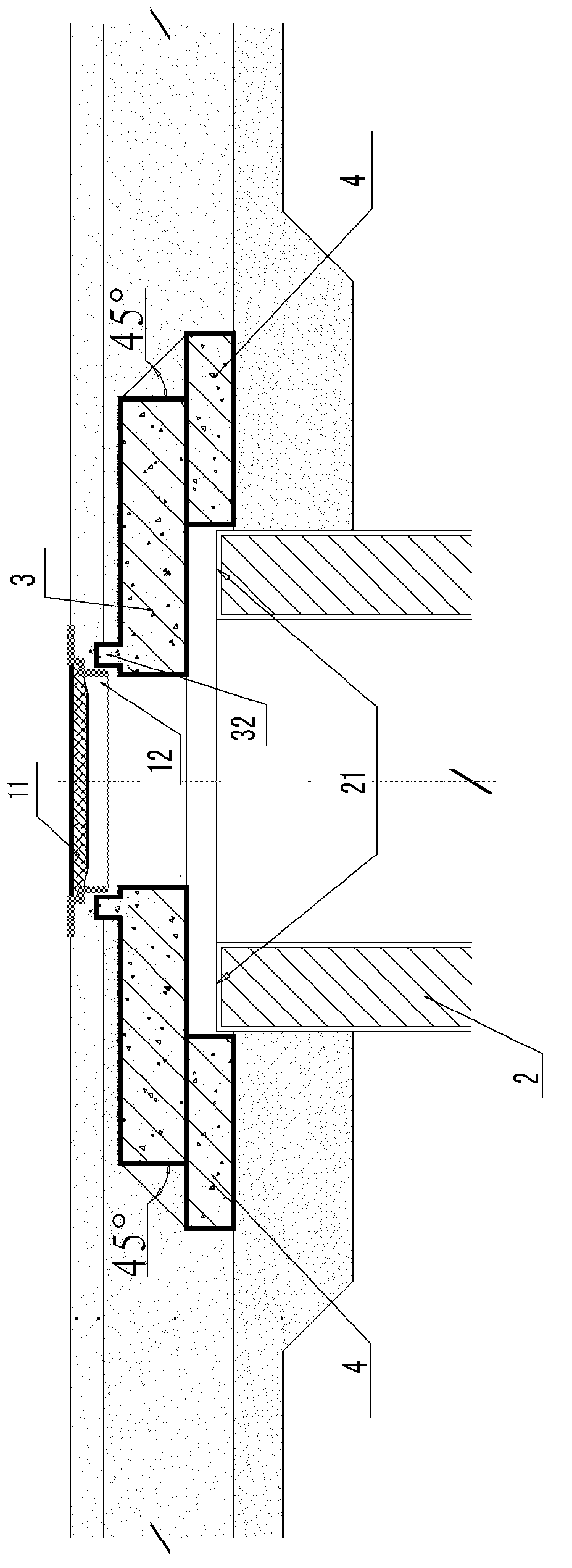 Anti-differential settlement inspection well device and construction method thereof