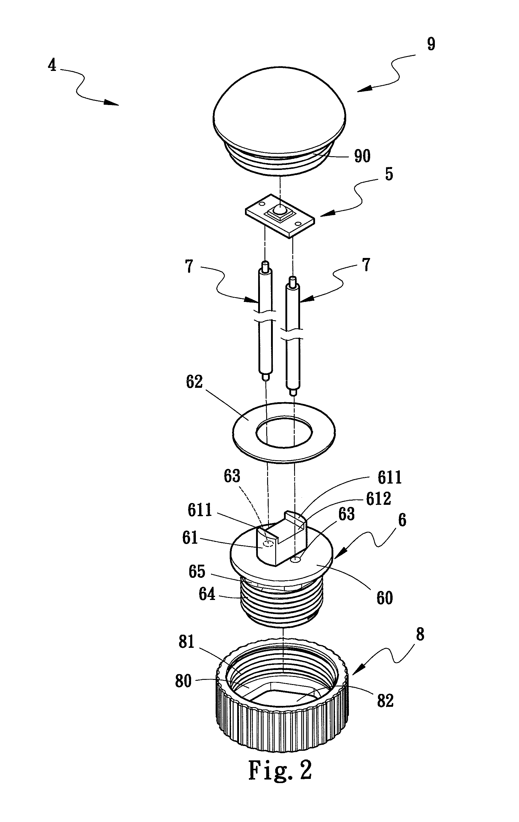 LED lamp electrode structure