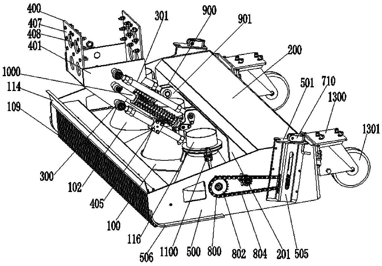 Sweeping device in high-speed sweeping vehicle