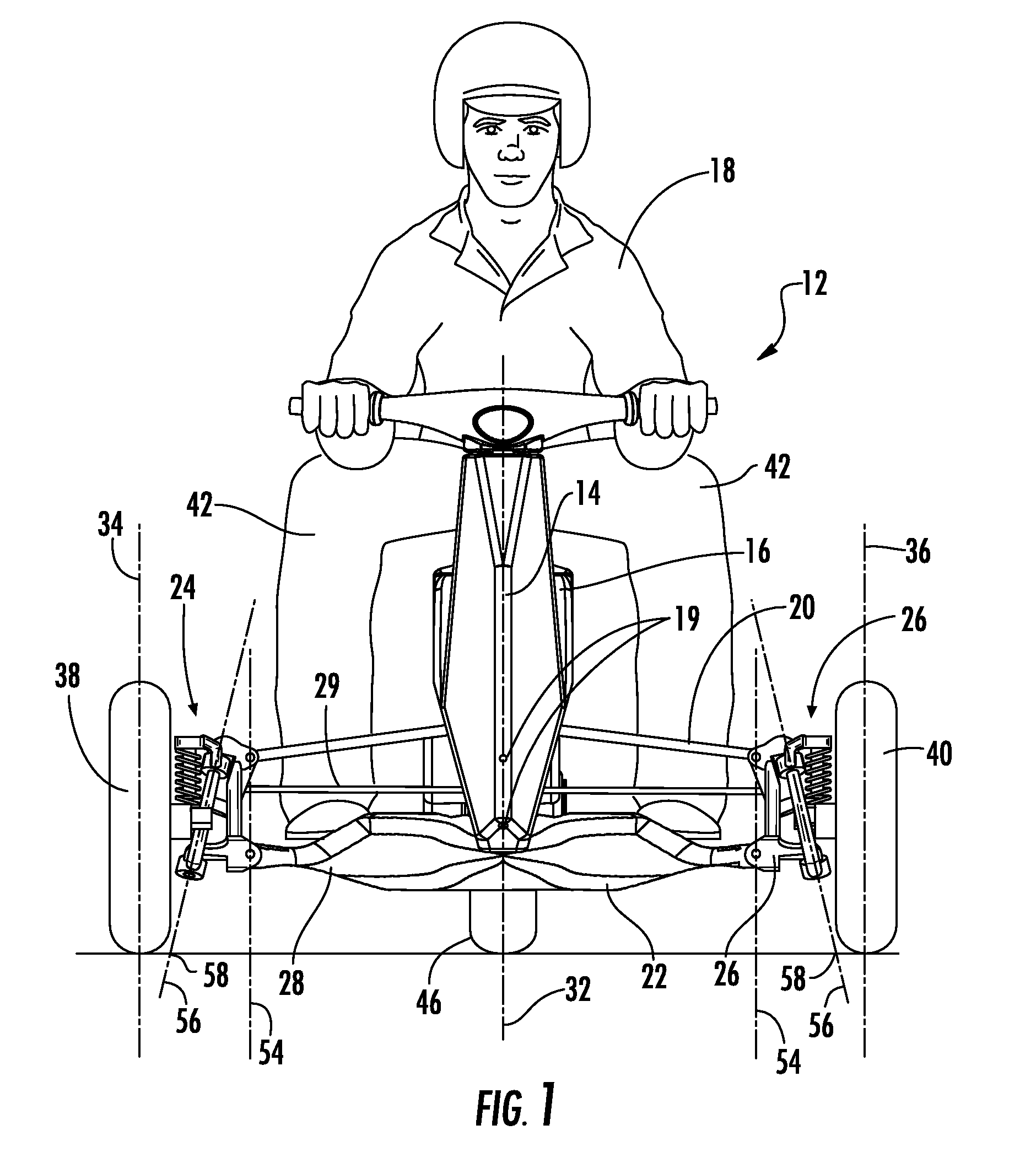 Hub assembly for a tilting vehicle suspension