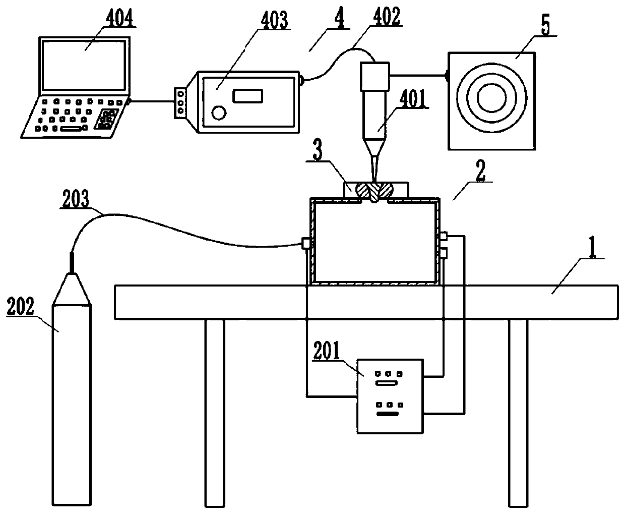 A gas buoyancy assisted welding device and a welding method using the device