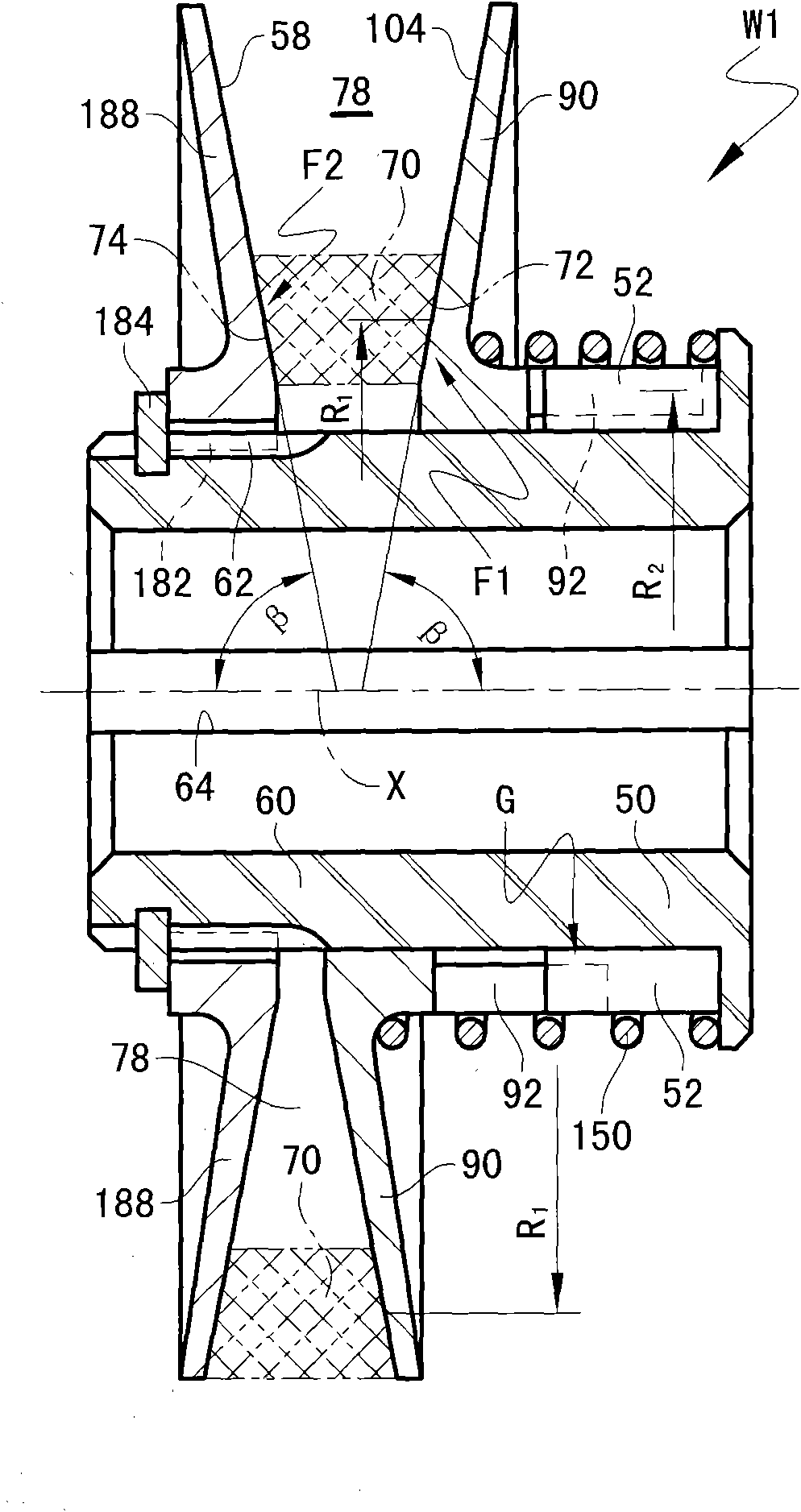 Space-wedged-type pressurizing mechanism and combined-type friction transmission wheel with same