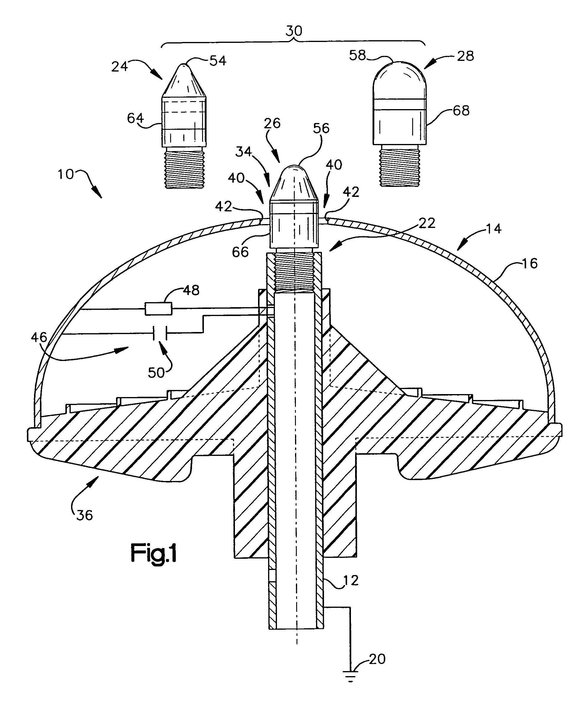 Lightning protection device and method