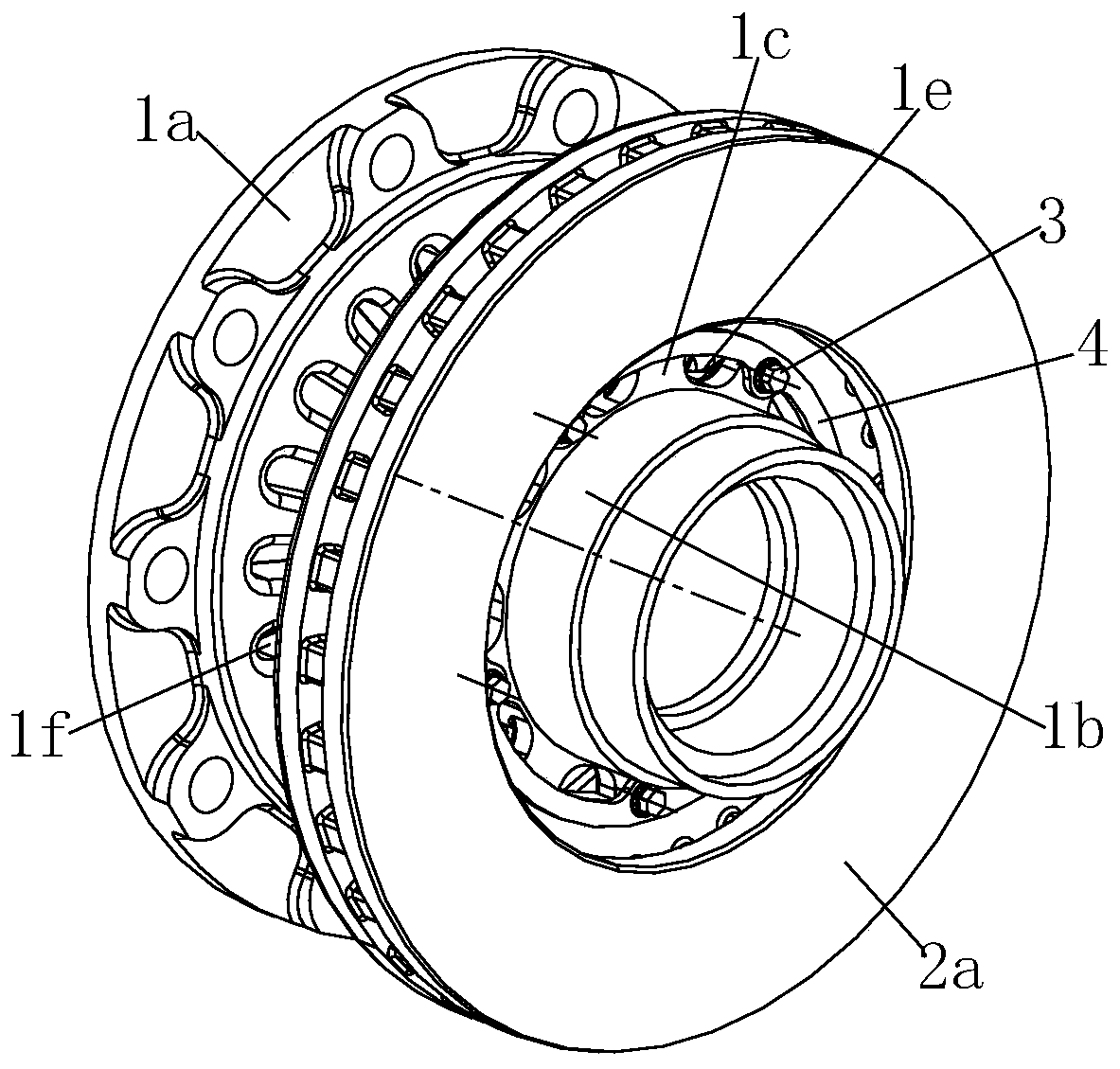 Assembly method for screwed hub brake disc assembly for commercial vehicles