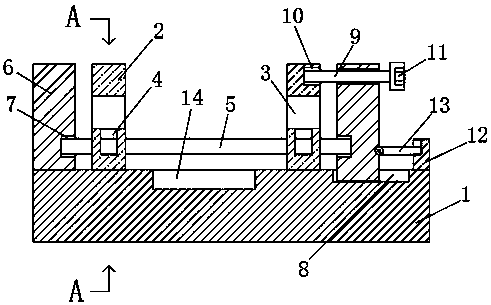 Main pin shaft drilling clamping device for spinning machine