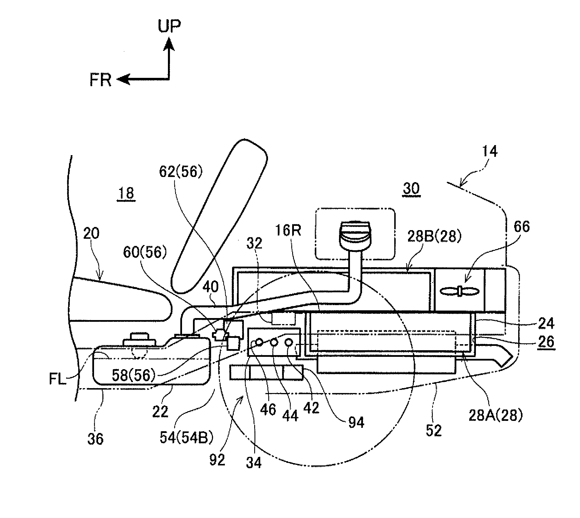 Device for treating evaporated fuel