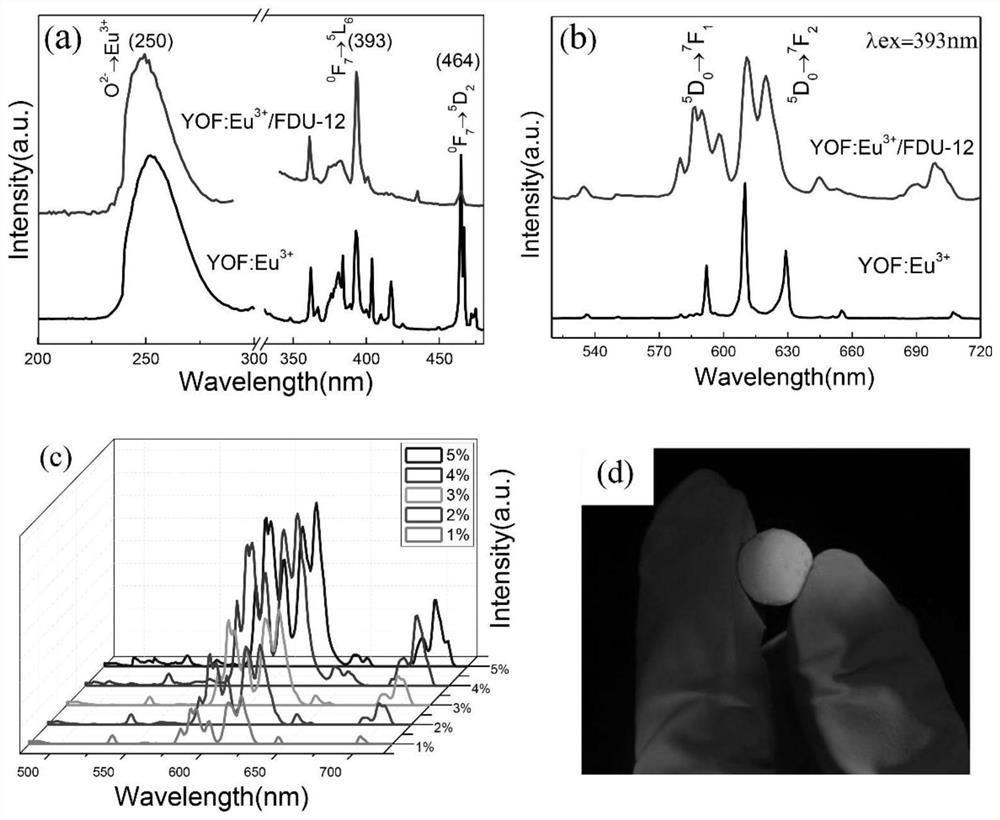 Fluoride/oxyfluoride fluorescent glass ceramic, preparation method and application thereof