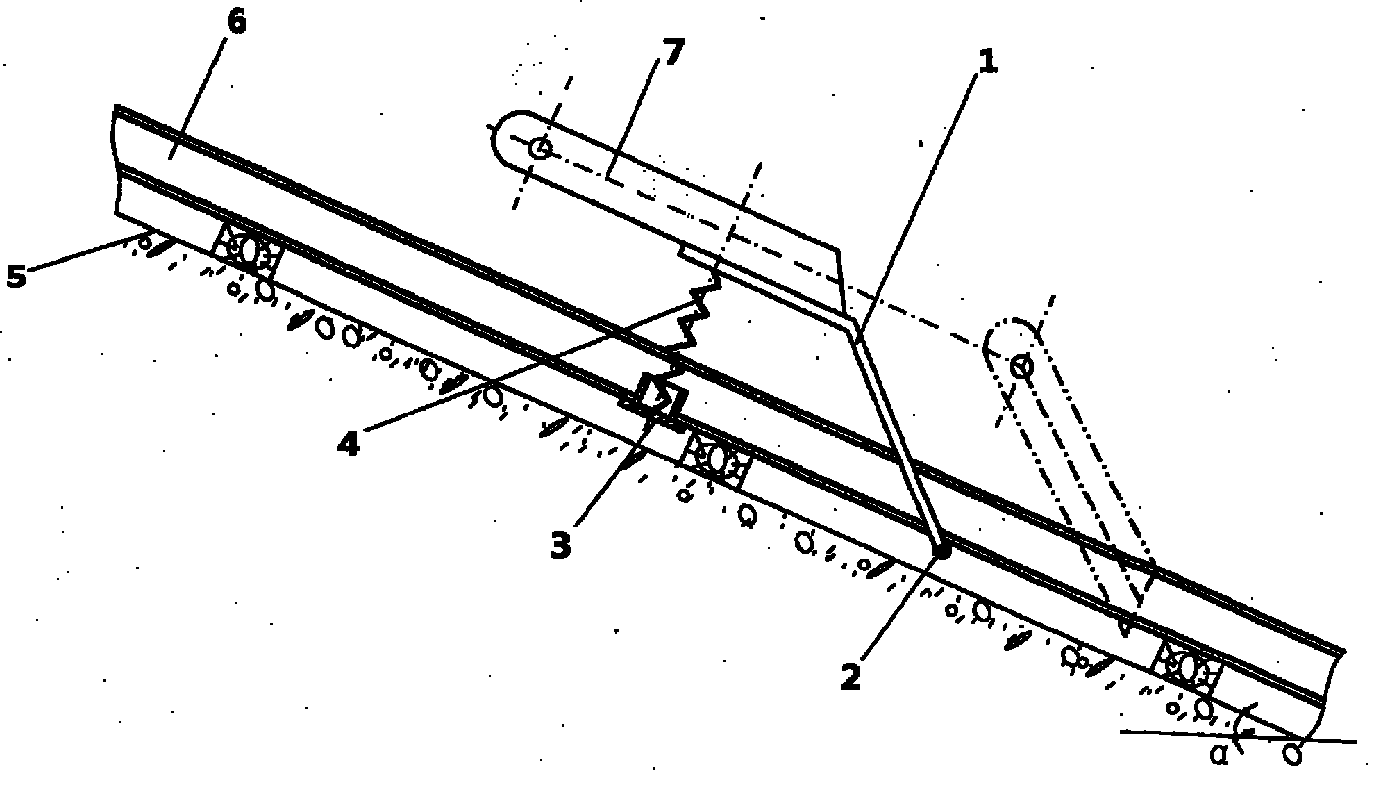 Automatic reset apparatus of incline man car falling protector