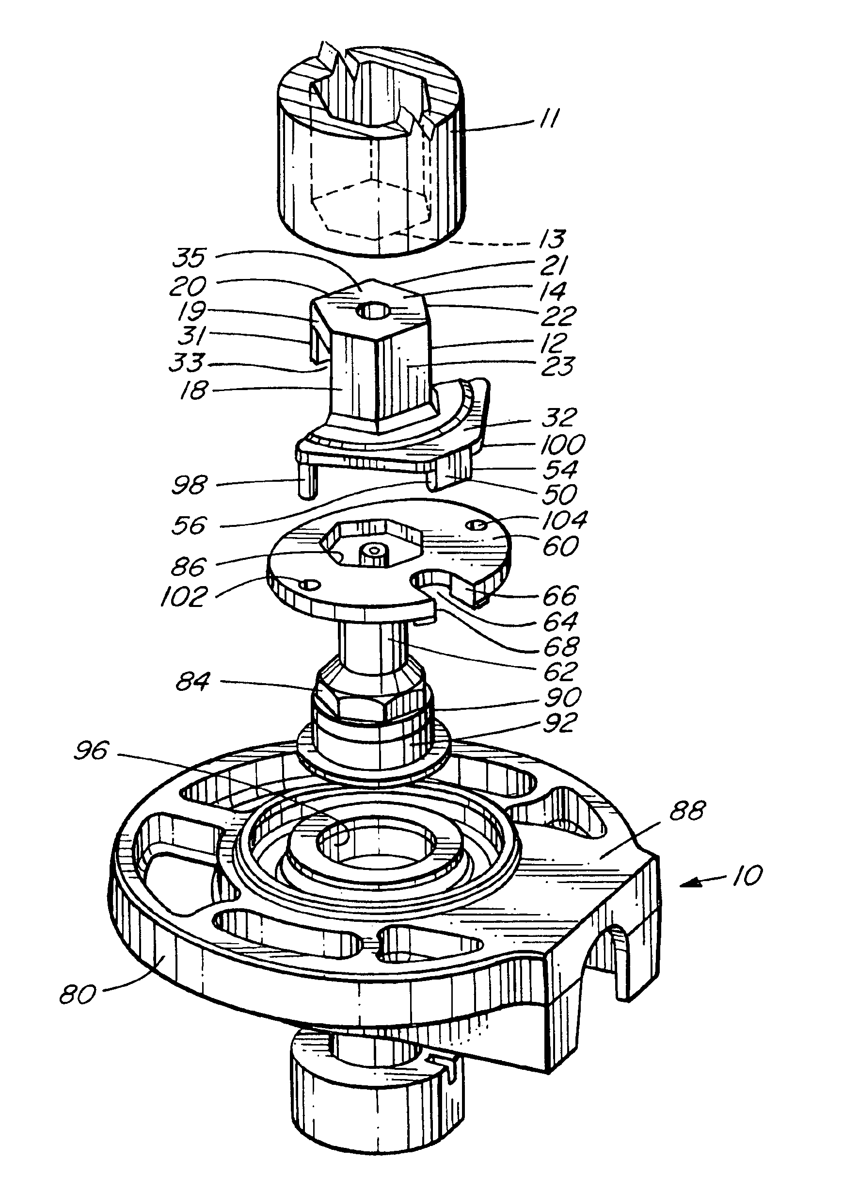 Device for rotating with a multisided socket
