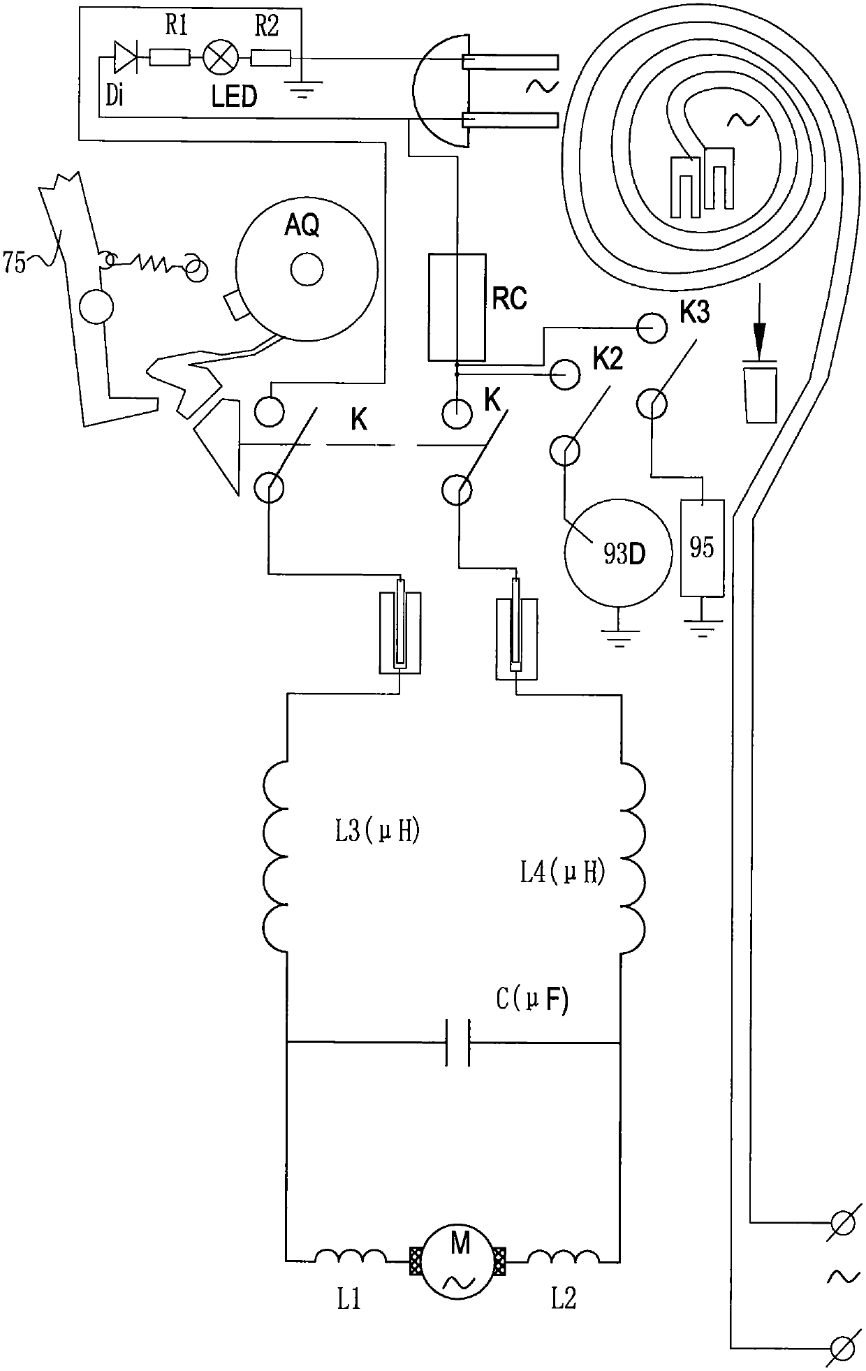 Lawn mower with grass-pushing anti-blockage device and grass breaking preventer which is controlled by remote electromagnet