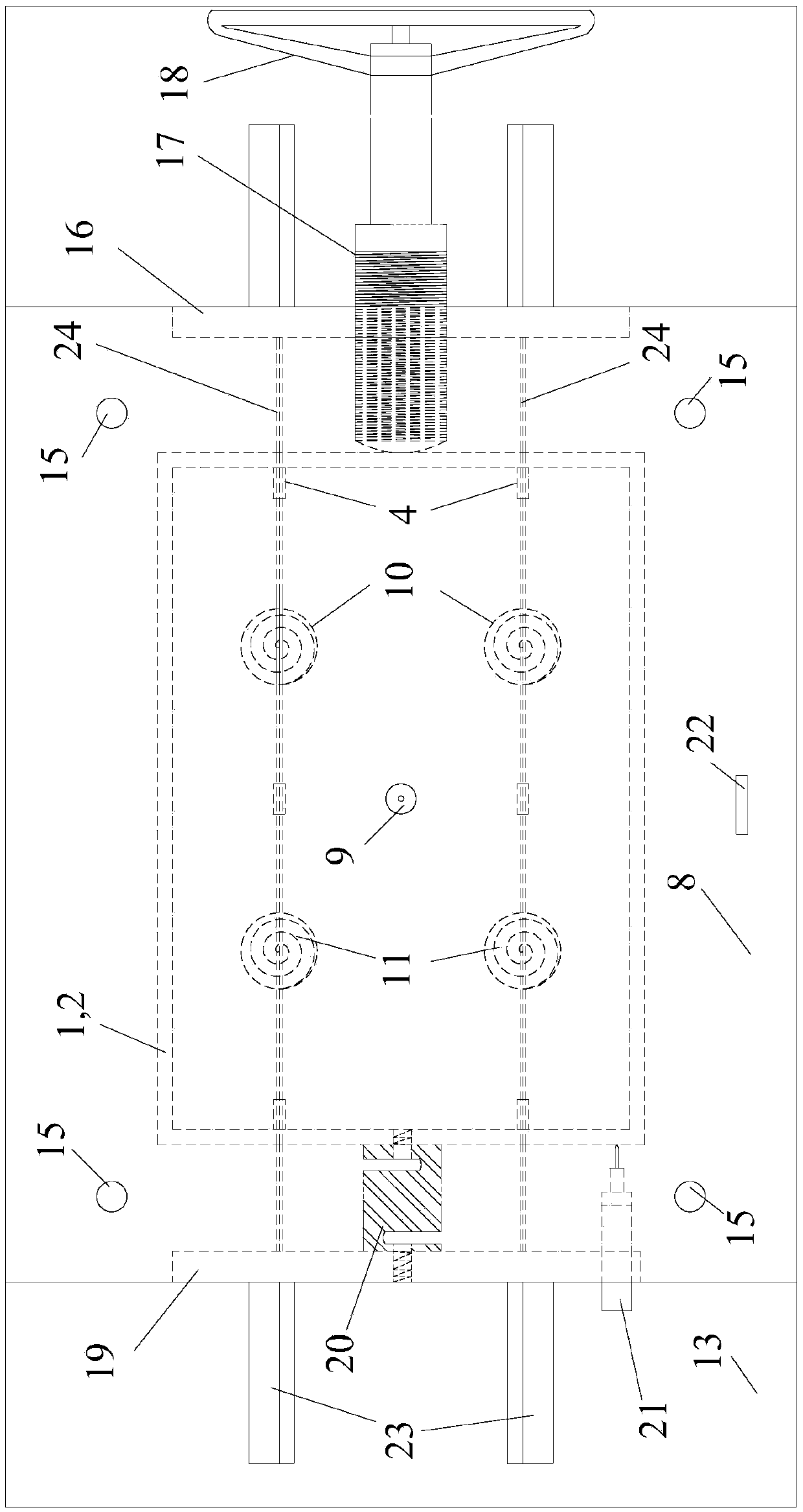 Large-scale soil interface shear test model and test method