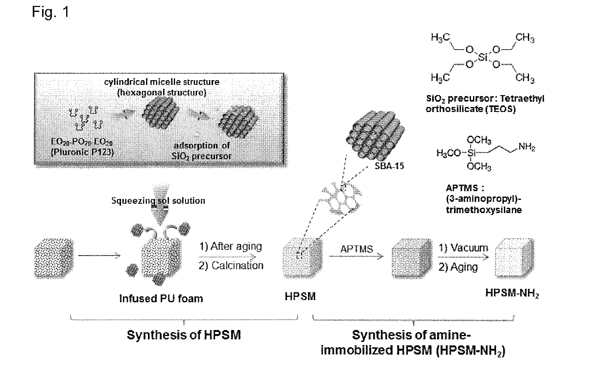Hierarchically porous amine-silica monolith and preparation method thereof