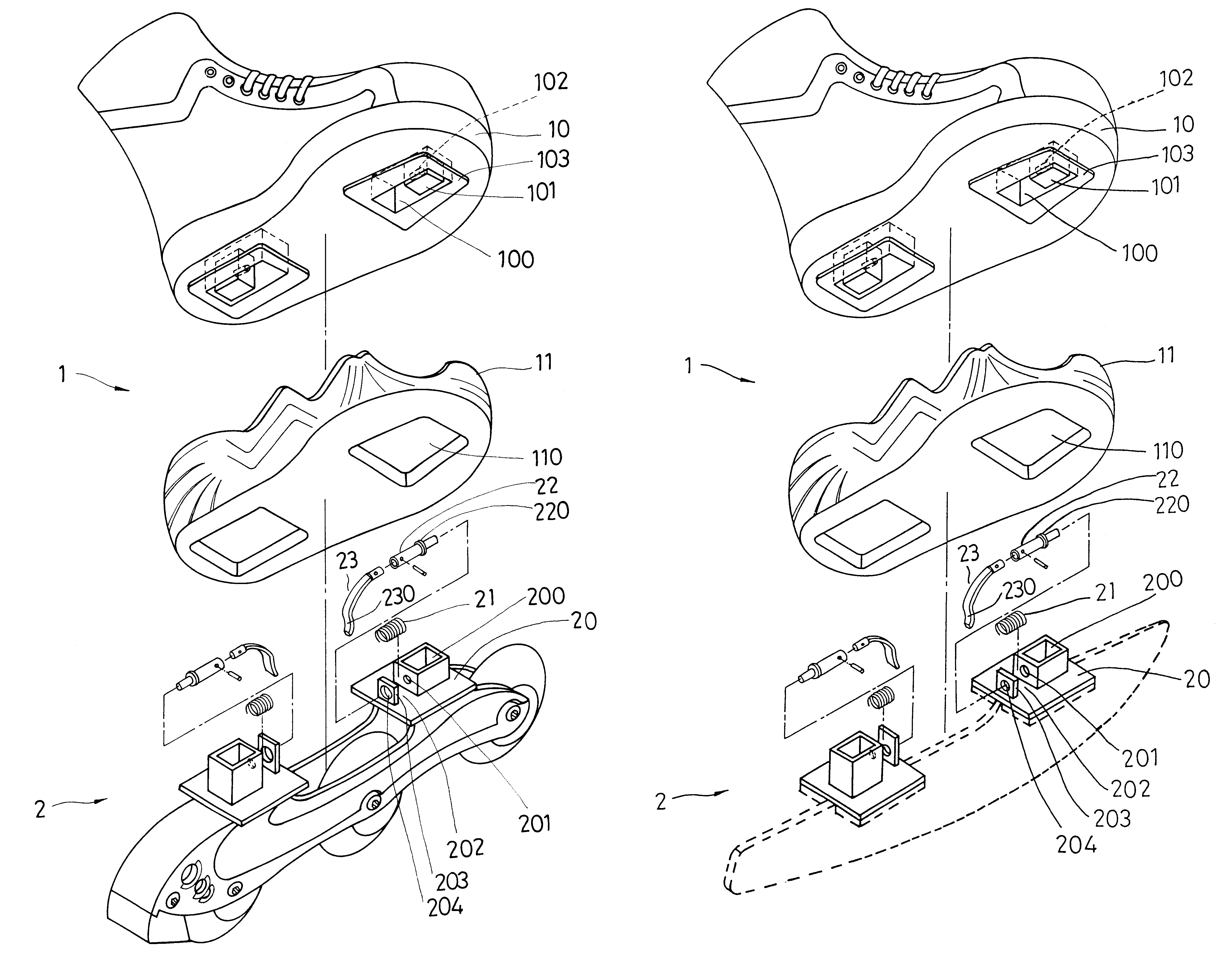 Skate attachable to an athletic shoe
