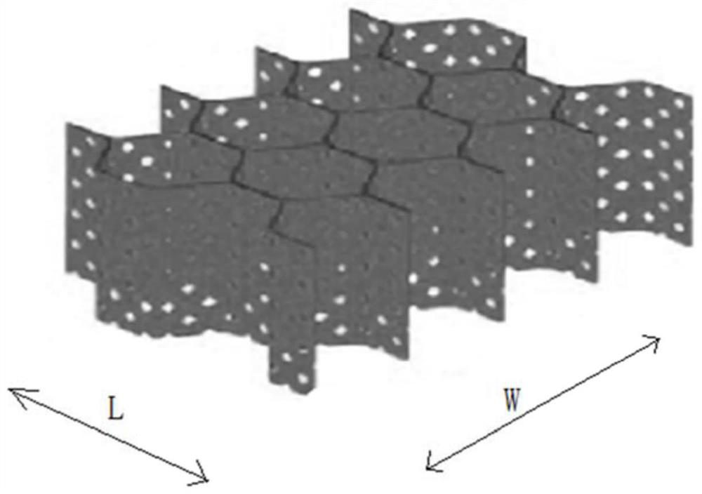 Light high-rigidity porous grid carbon fiber honeycomb for space, preparation method and application