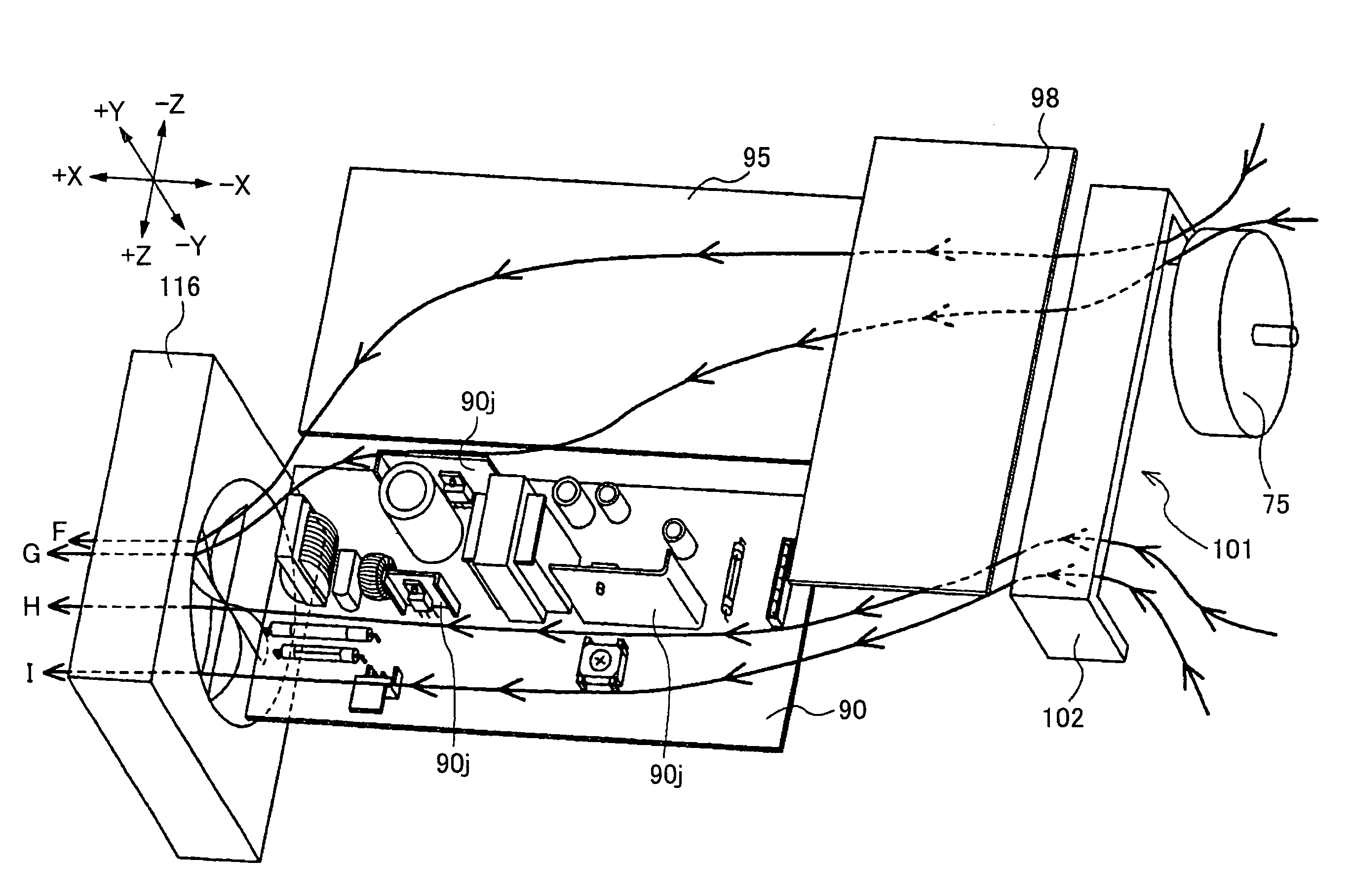 Exhaust system of image forming device