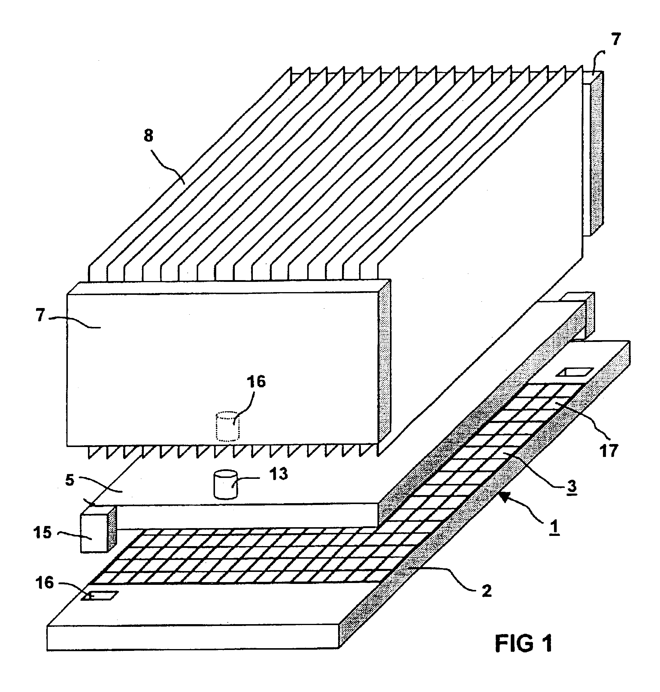 Radiation detector having a unitary reflector part composed of plastic containing an optically reflective filler