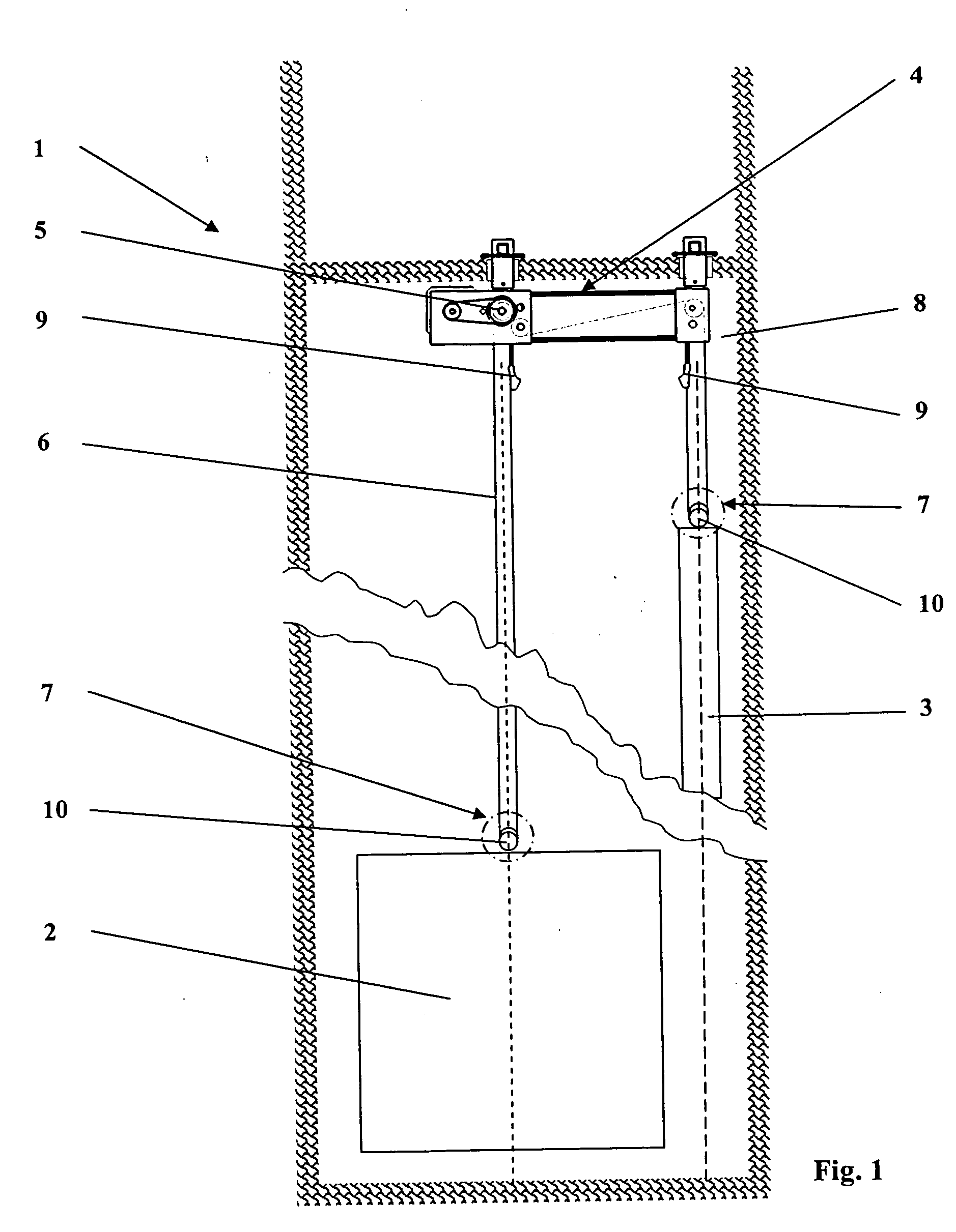 Equipment for suspension of a car or counter weight in an elevator installation and methods for mounting and for maintenance of suspension means