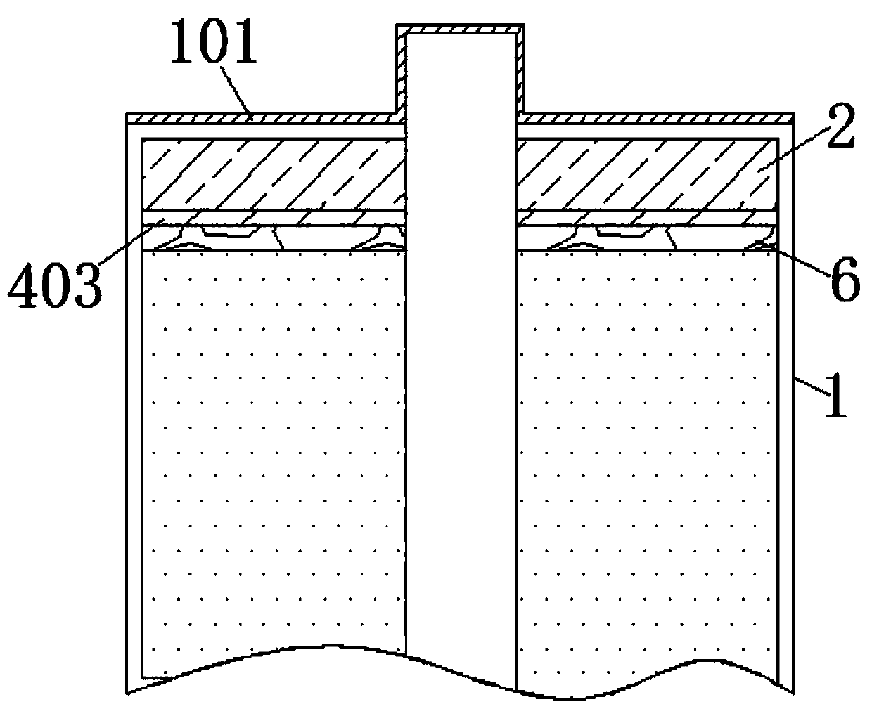 Zinc-manganese dry battery without sealing adhesive