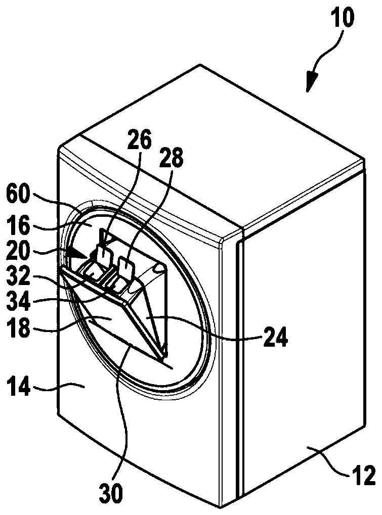 Dosing system for a washing machine, door for a washing machine and washing machine