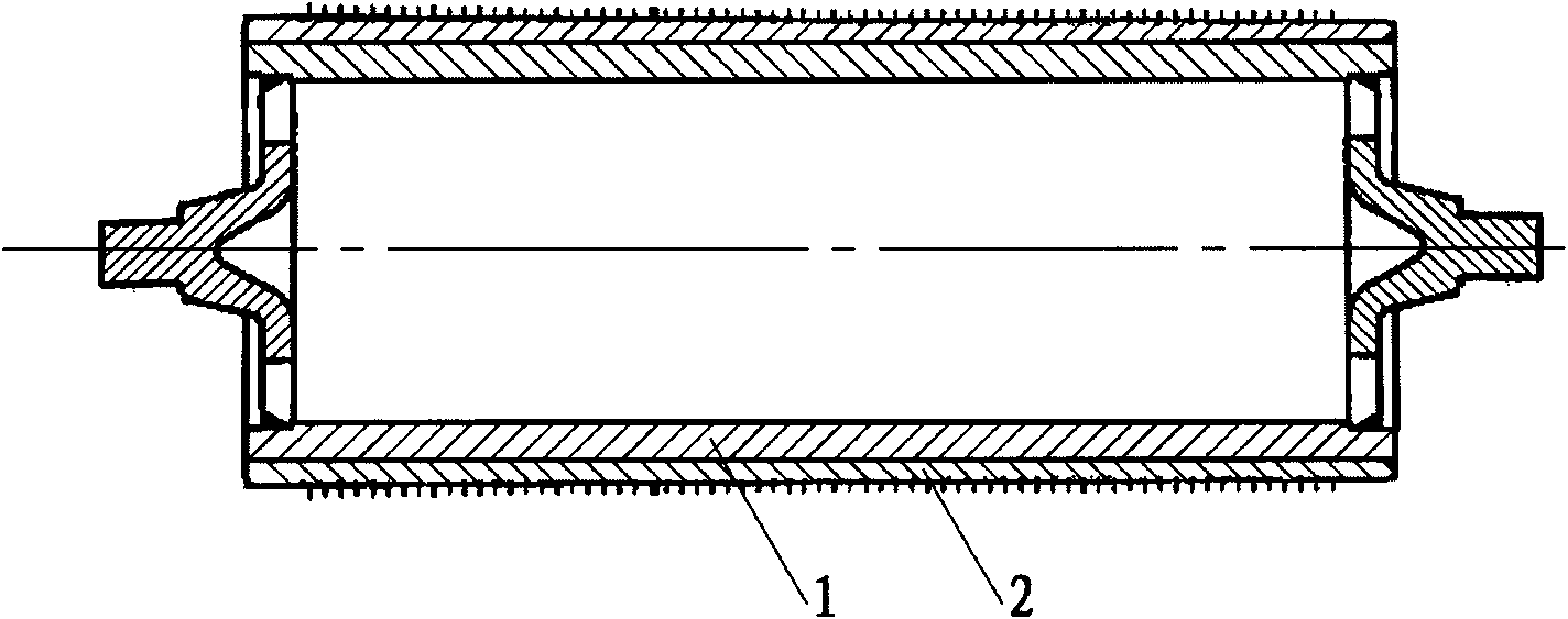 Composite resurfacing welding method for sink roller and stabilizing roller used for hot dipping