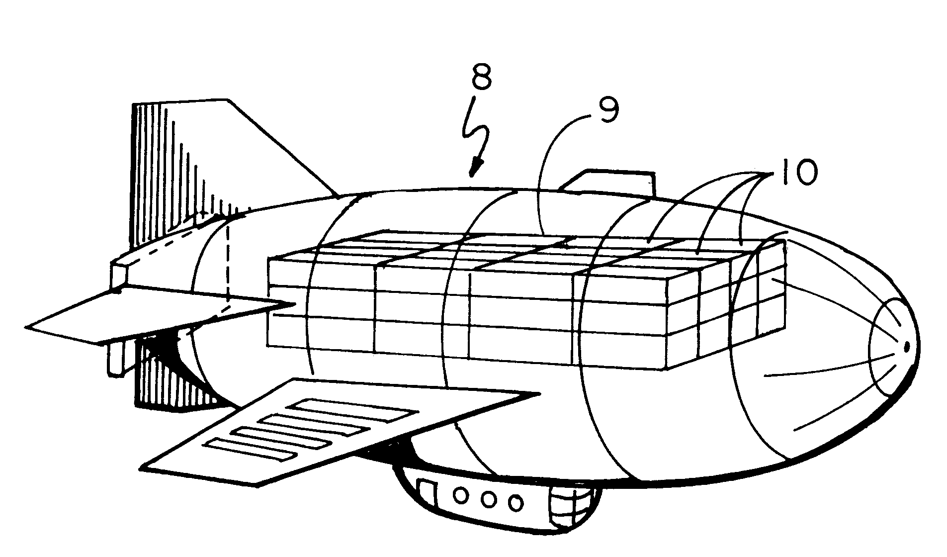 Apparatus and method utilizing cells to provide lift in lighter-than-air airships