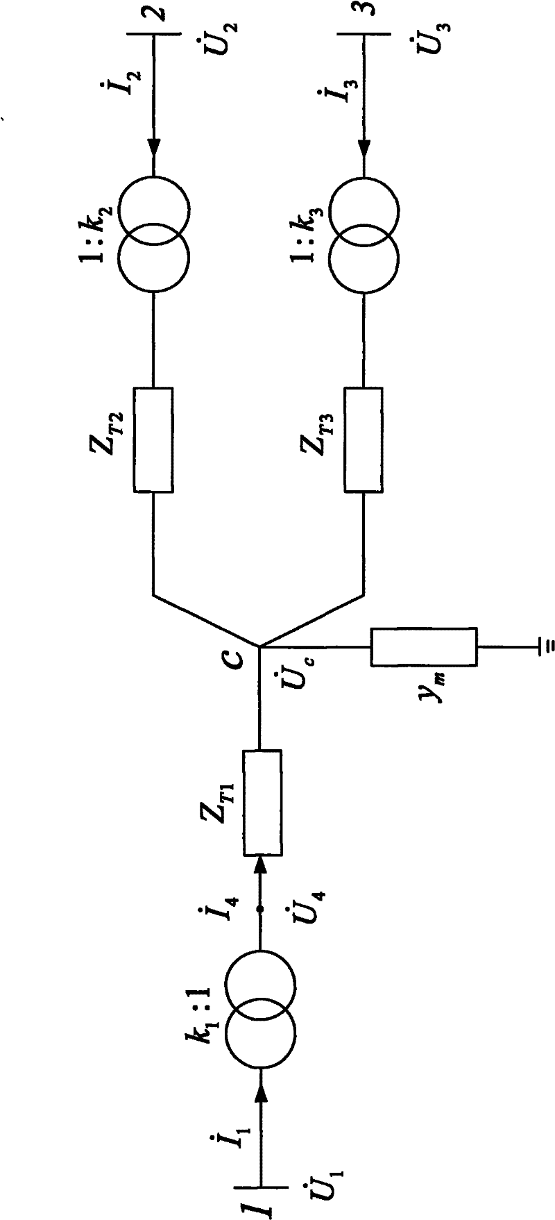 Method for evaluating reactance parameters of independent three-winding transformer