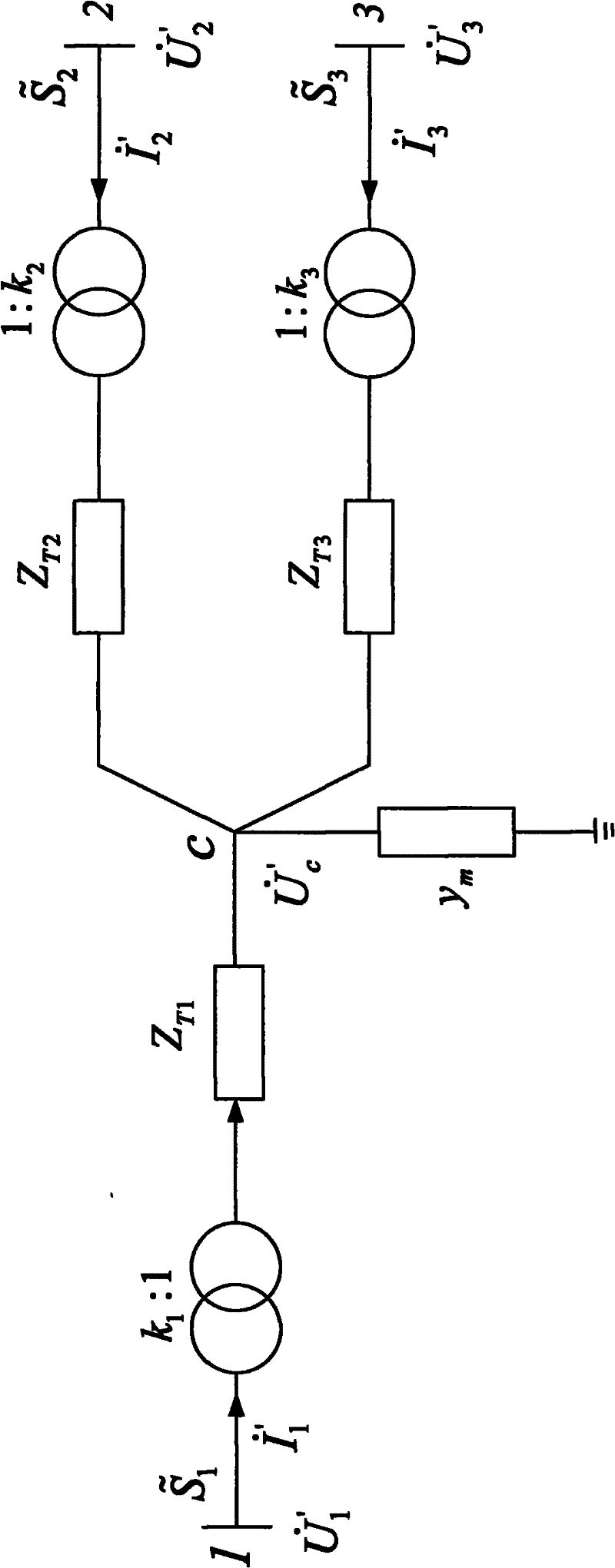 Method for evaluating reactance parameters of independent three-winding transformer