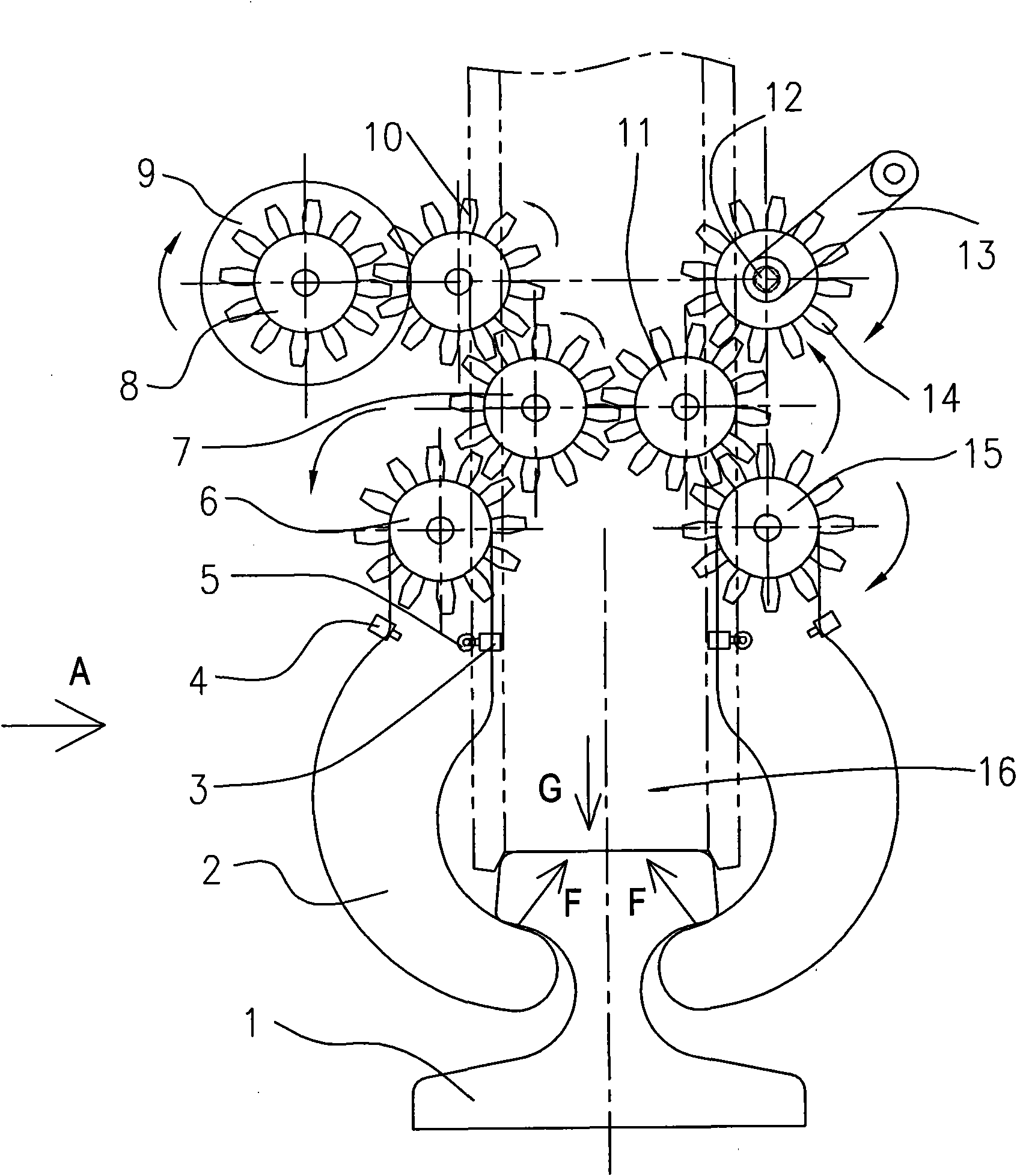 Positioning and locking device of large guide rail type hoisting crane