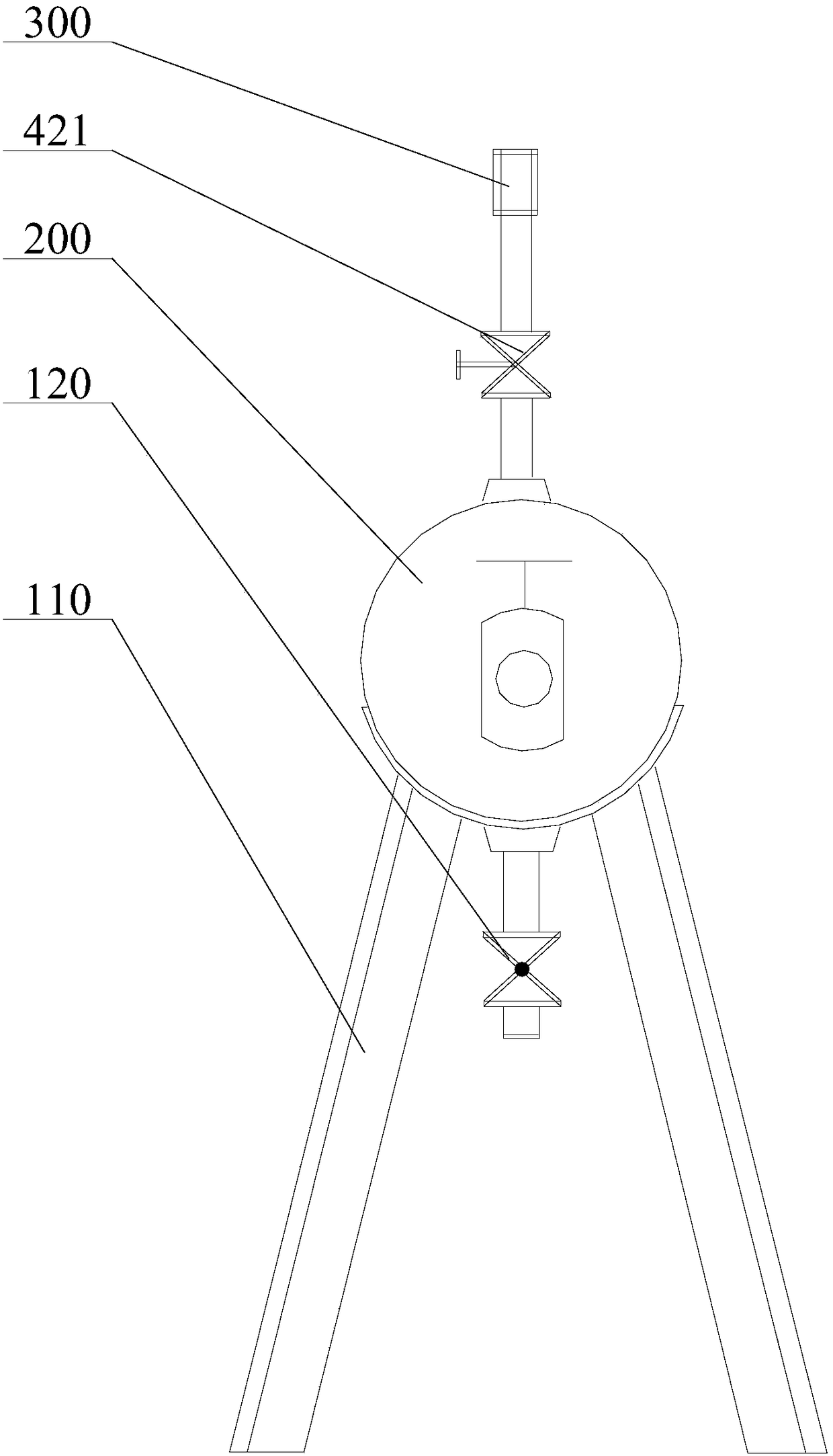 Pipeline pressure test device and pipeline pressure test system