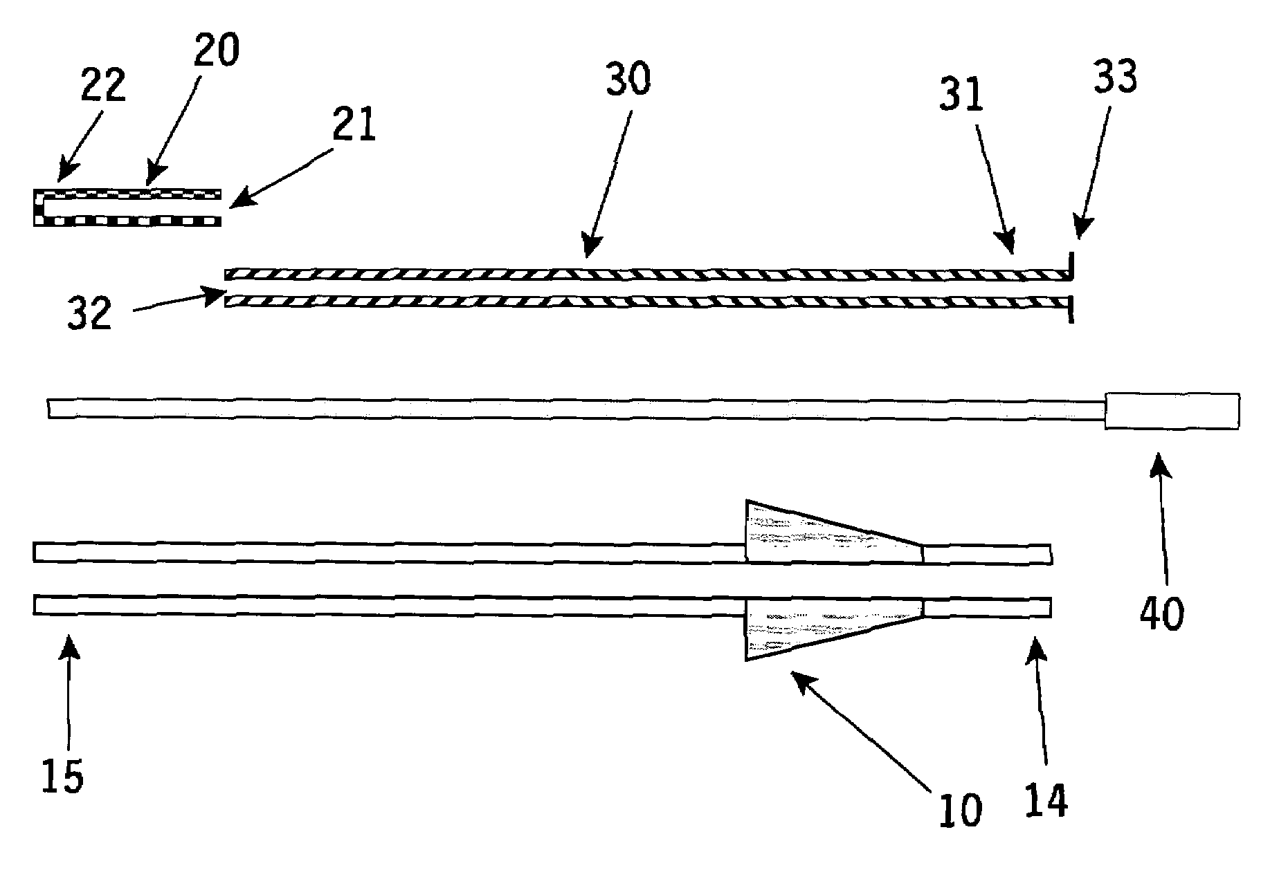 Device for implanting a row of radioactive seeds and non-radioactive spacers in an animal body