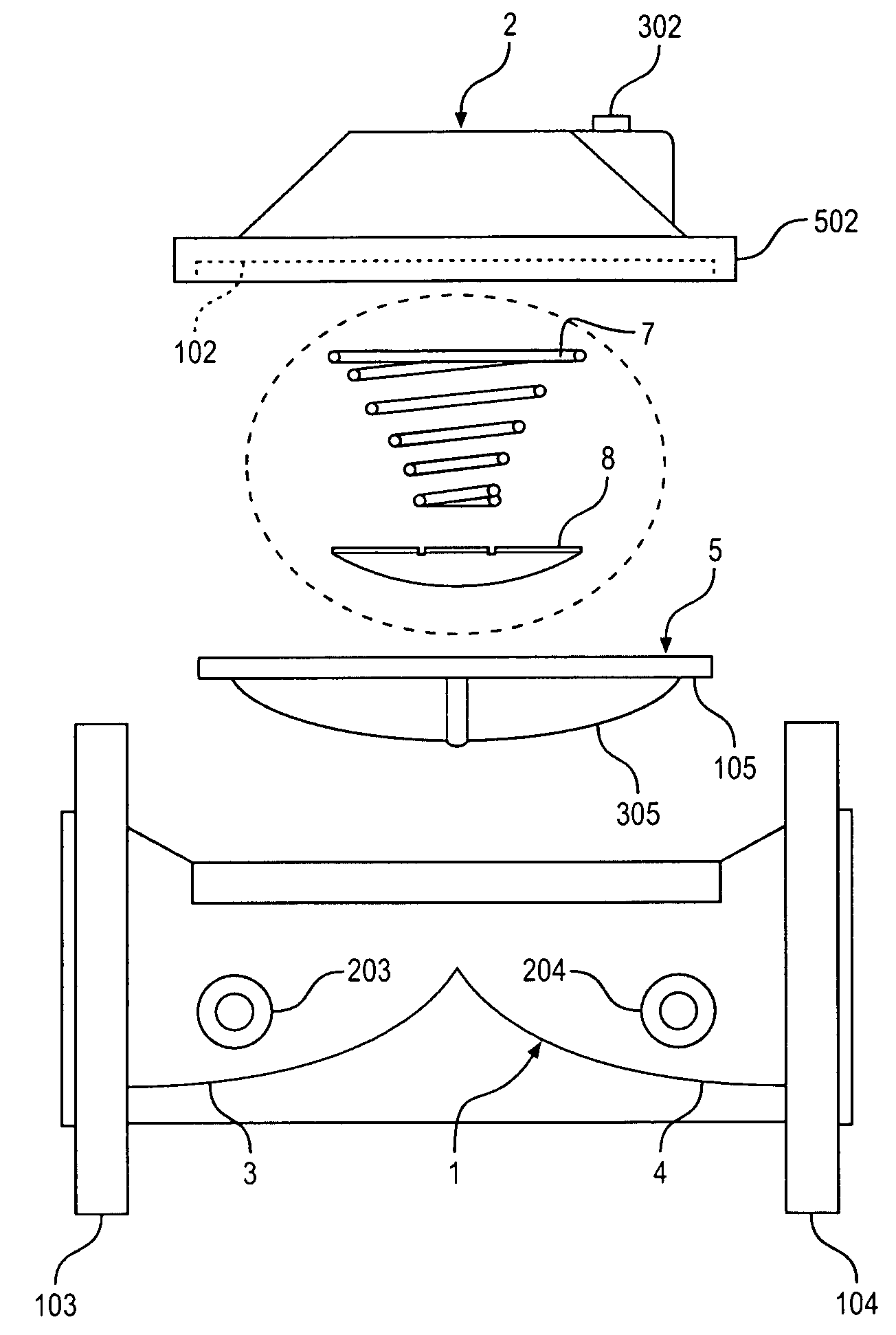 Diaphargm valve and open close element for said valve